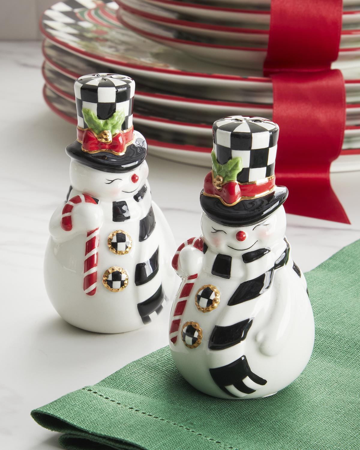 MacKenzie-Childs Nostalgia Snowman Salt And Pepper Set | Neiman Marcus