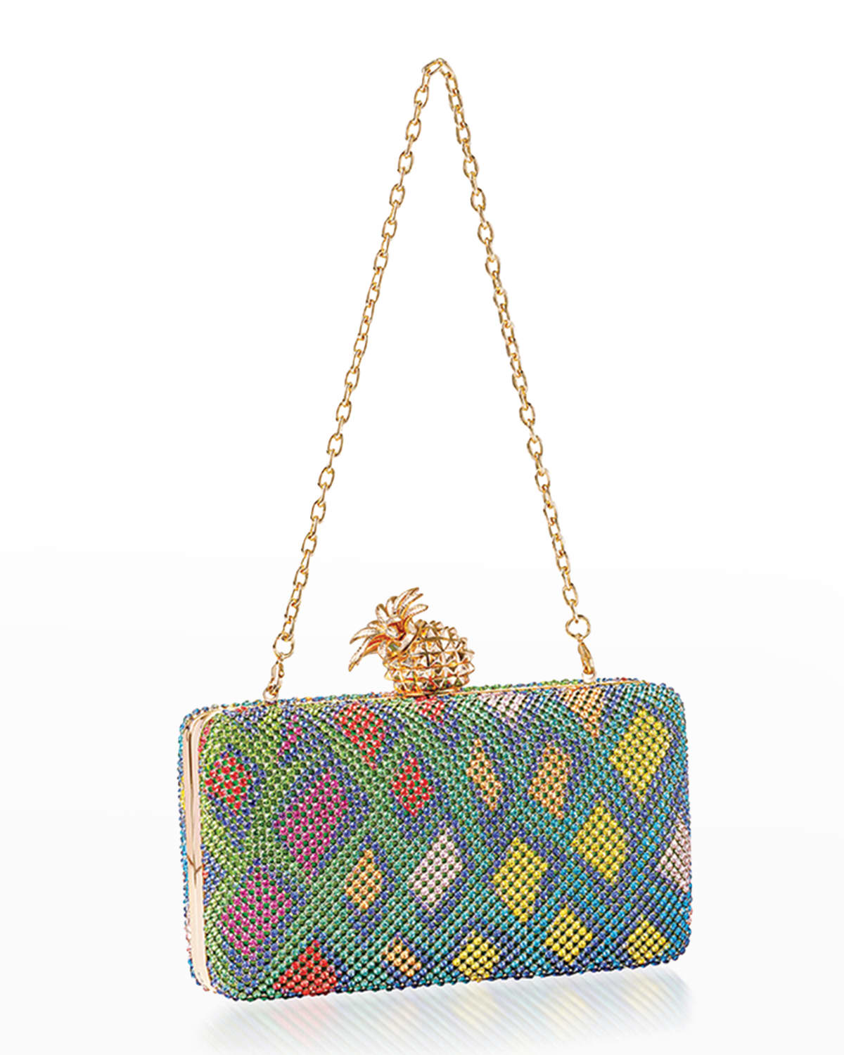 Whiting & Davis Dimple Crystal Mesh Clutch Bag Neiman Marcus