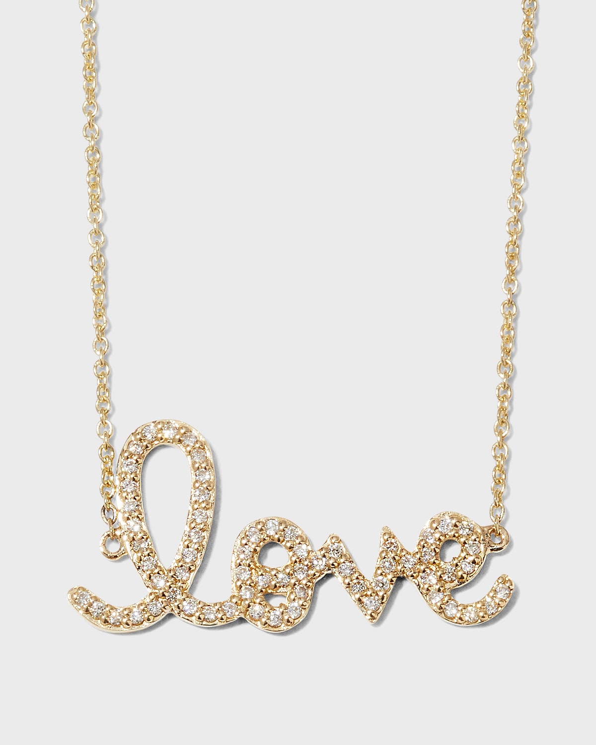 Sydney Evan 14k Diamond Love Script Necklace, Multi Gold Neiman Marcus
