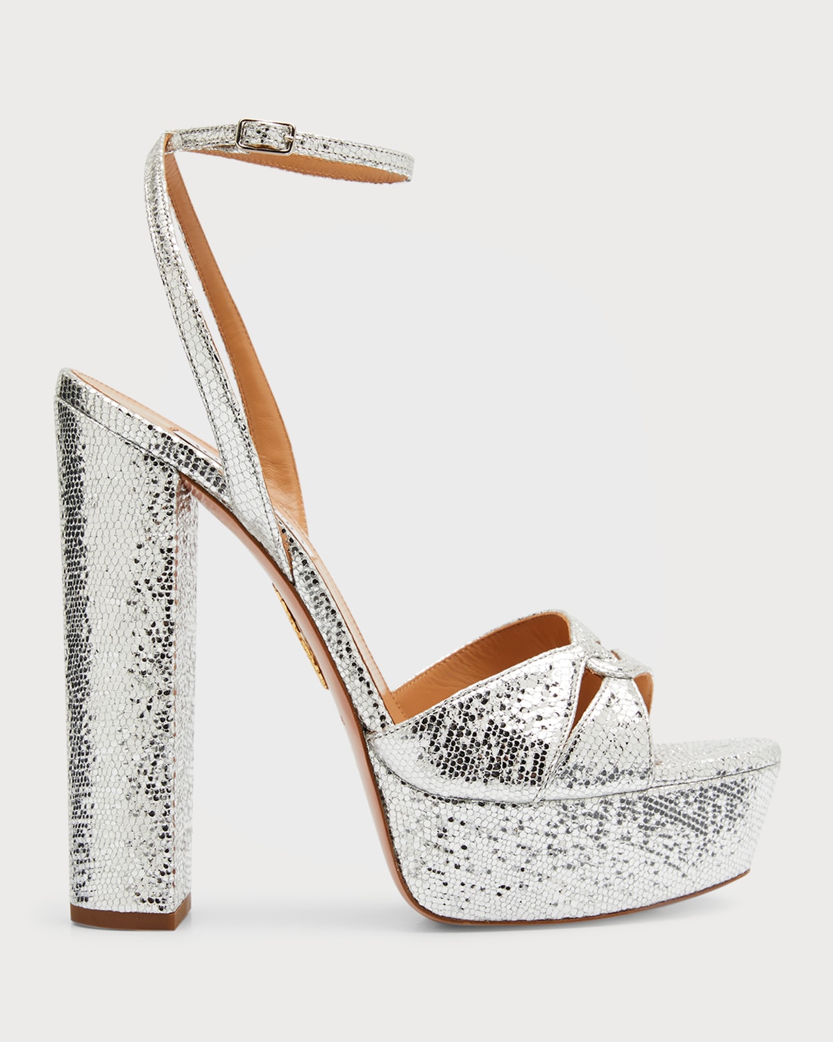 aquazzura silver platform