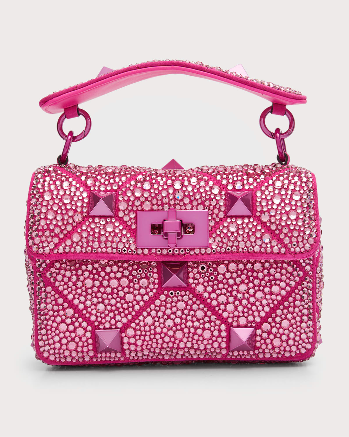 Valentino Garavani Tonal Roman Stud Quilted TopHandle Bag Neiman Marcus