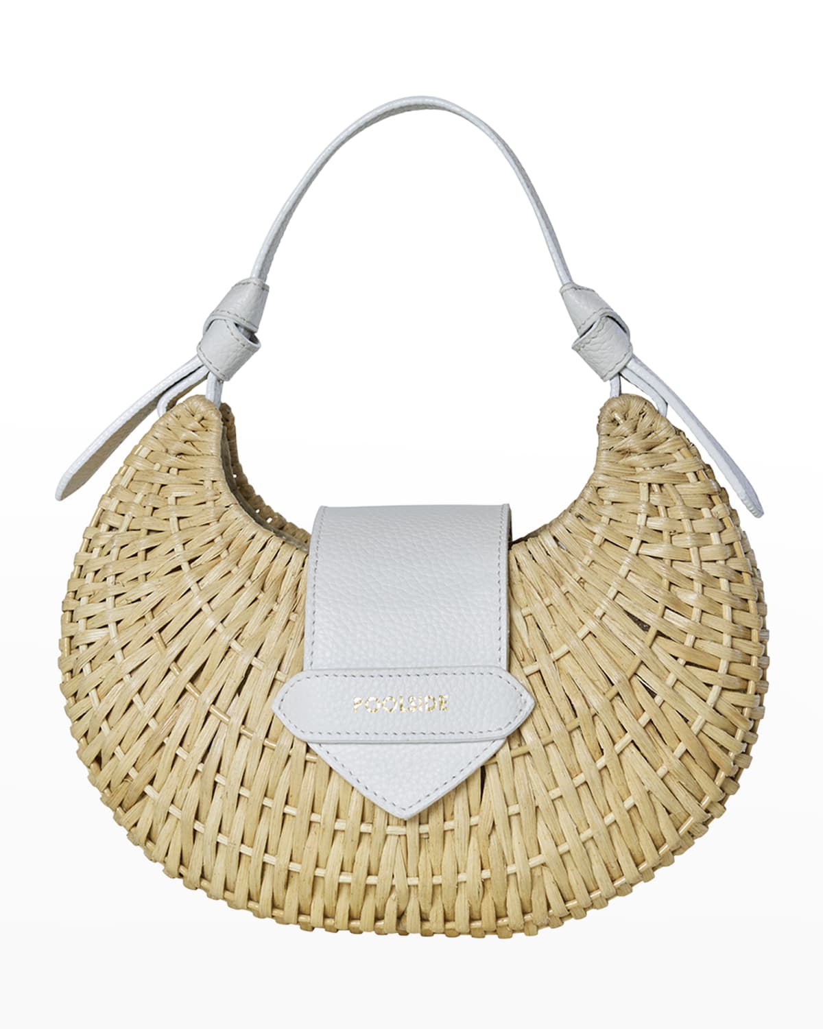 POOLSIDE Josie Knot Raffia Top Handle Bag | Neiman Marcus