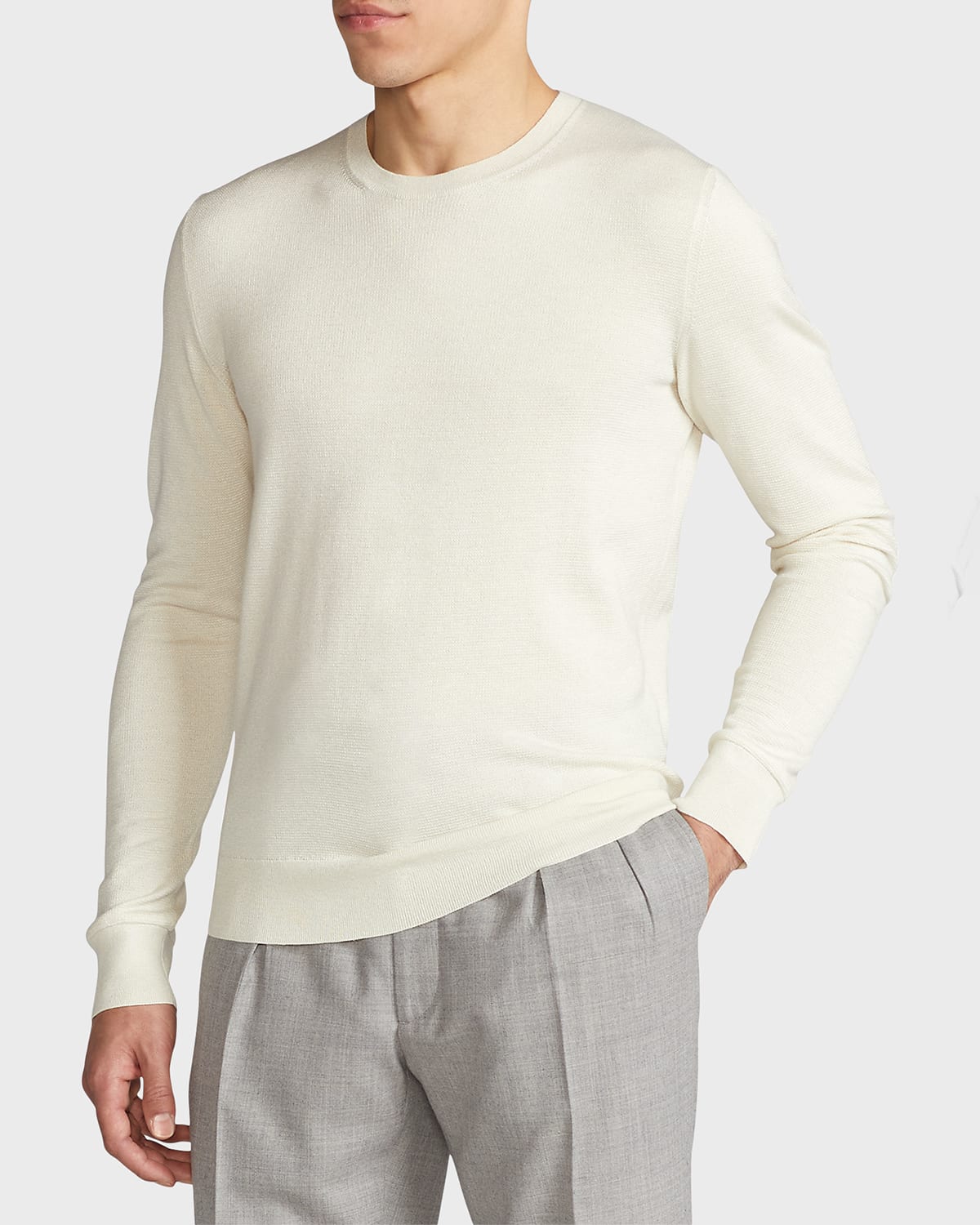 Ralph Lauren Collection Crest Patch SilkCashmere Sweater Neiman Marcus