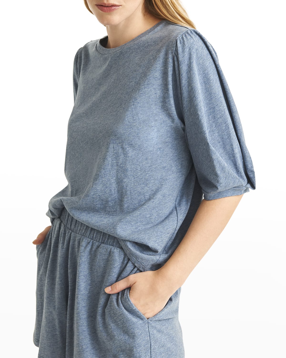 Skin Adrina SideSlit Pima Cotton Pajama Top Neiman Marcus