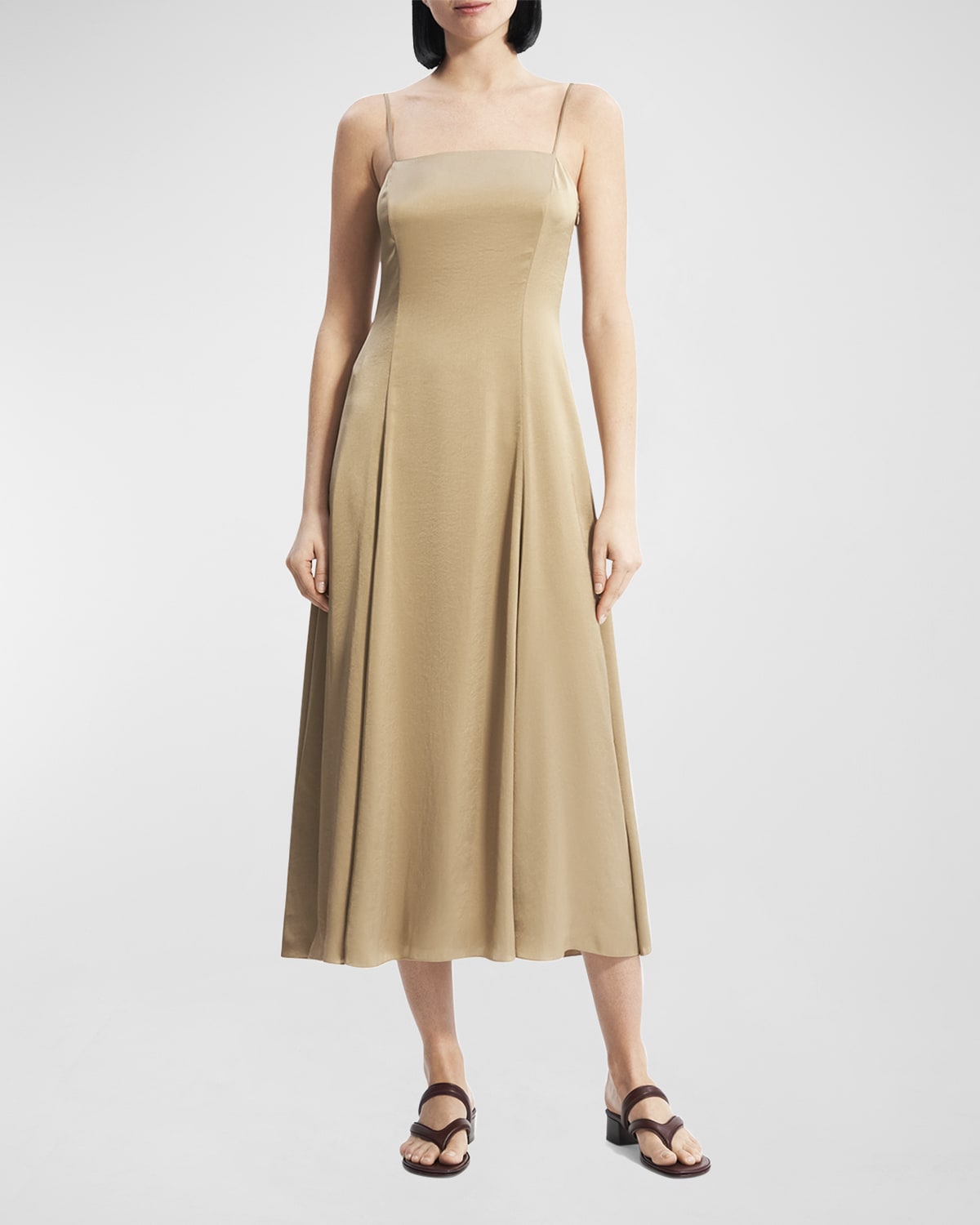 Cami NYC Nanu One-Shoulder Faux-Wrap Midi Dress | Neiman Marcus