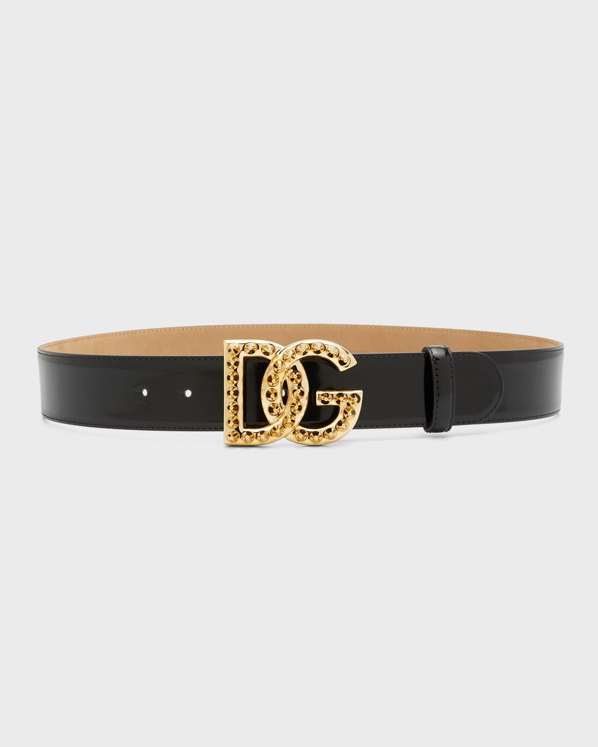 Dolce&Gabbana Silver Interlocking DG Leather Belt | Neiman Marcus