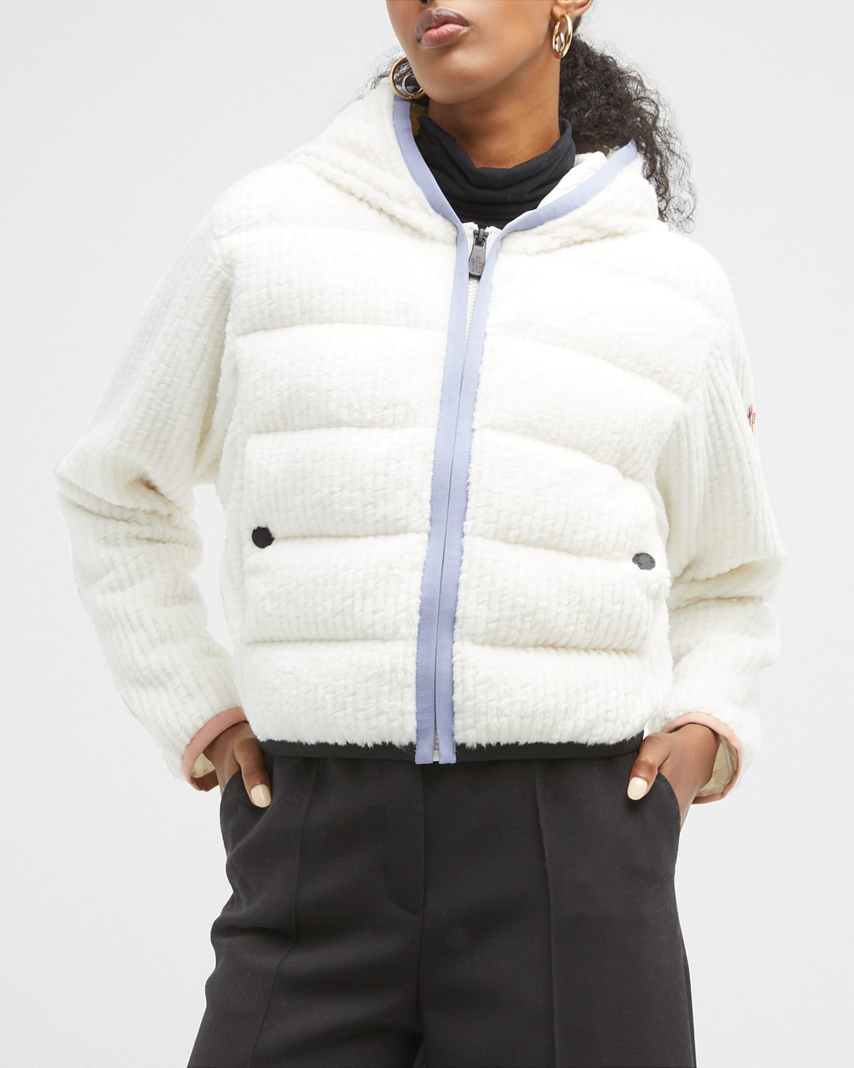 Moncler Mixed Media Cardigan Neiman Marcus
