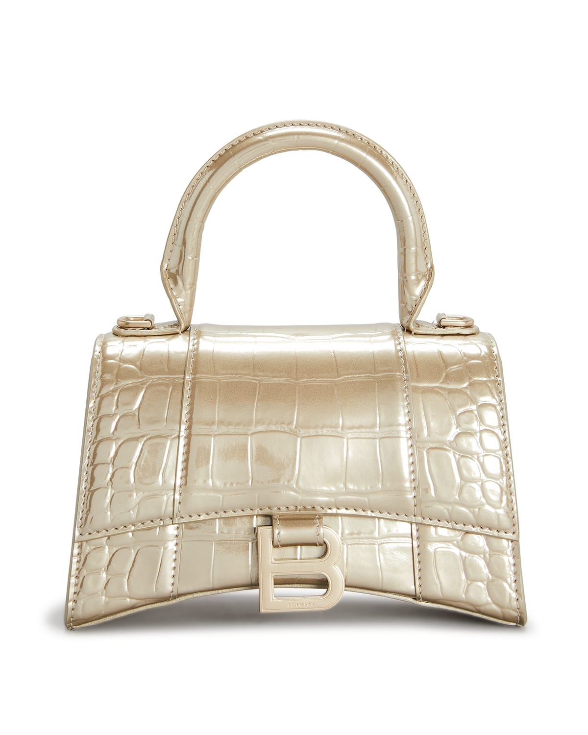 FRAME Le Signature Small Croc-Embossed Top-Handle Bag | Neiman Marcus