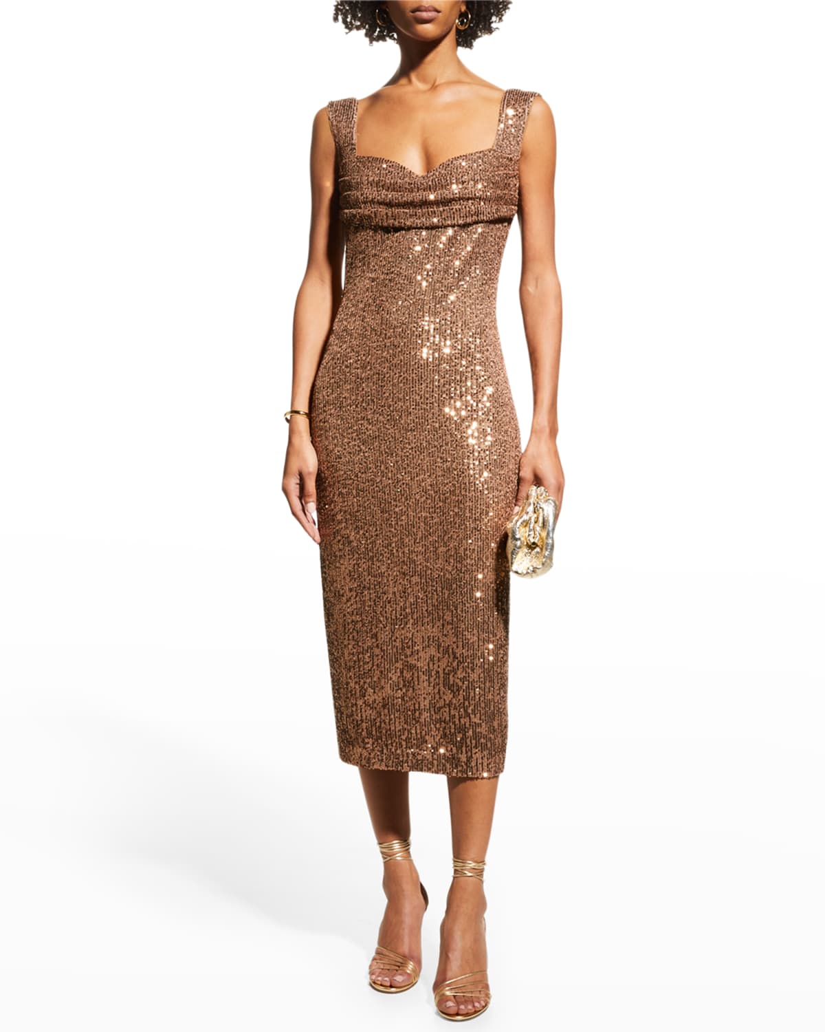 Badgley Mischka Collection Ombre Sequin Sheath Dress Neiman Marcus 0589