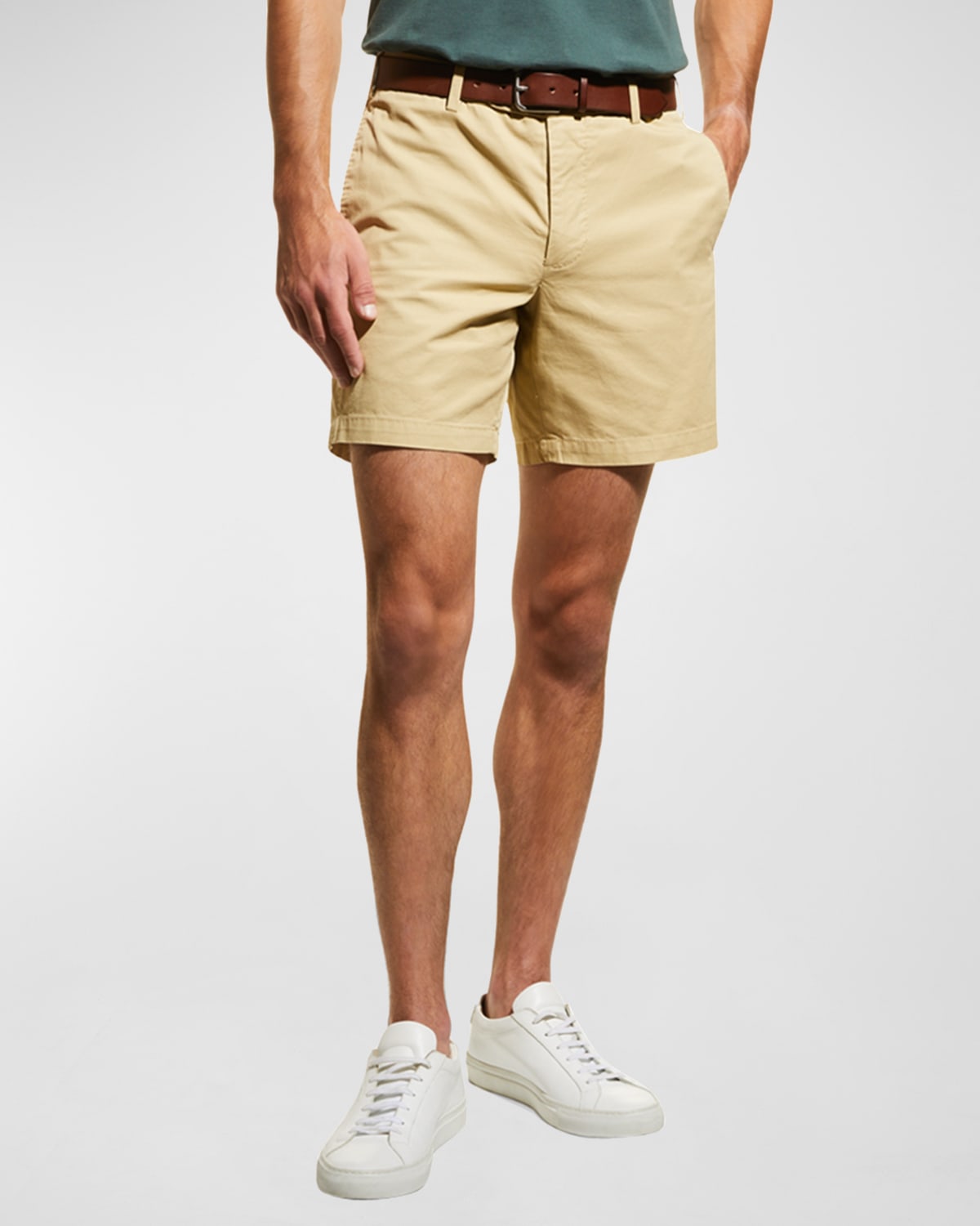 John Varvatos Men's Johnny Flat-Front Shorts | Neiman Marcus