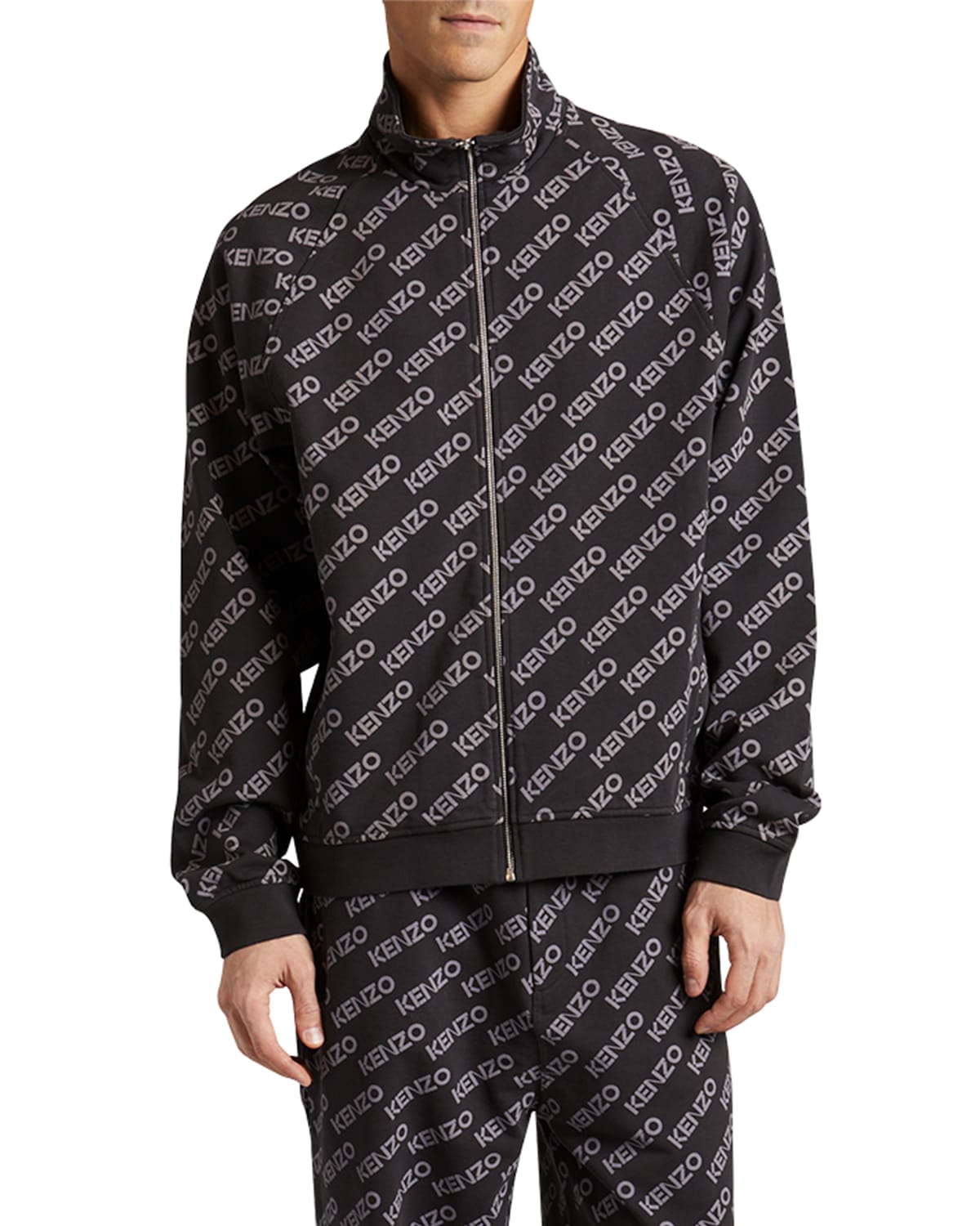 PURPLE Men's Raglan MonogramStripe Track Jacket Neiman Marcus