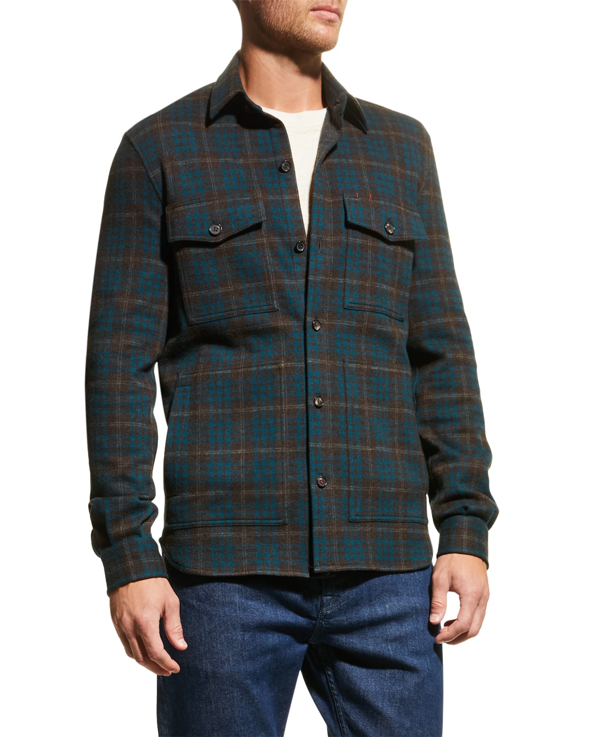 Amiri Men's Plaid Flannel Overshirt Neiman Marcus