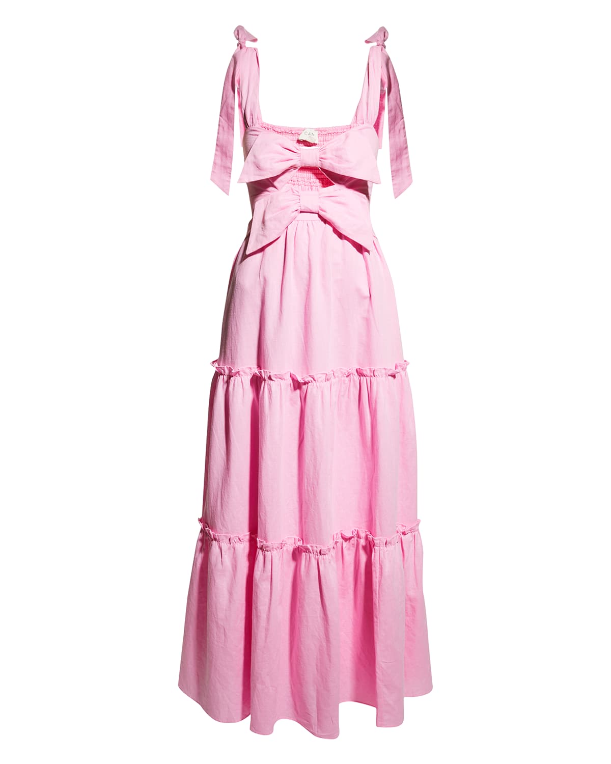 Mirya Shoulder Tie Tiered Bow Maxi Dress