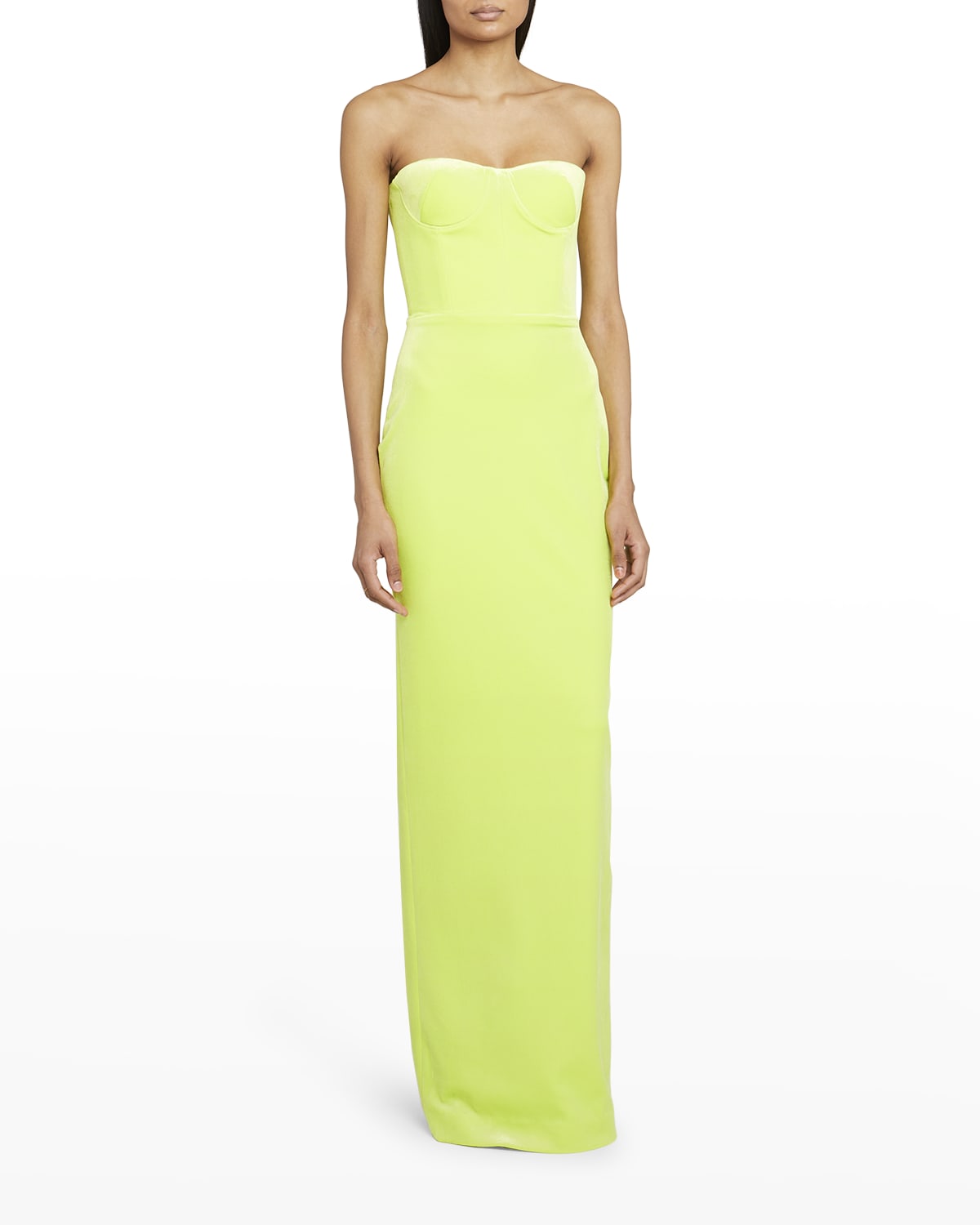 Alex Perry Bloom Strapless Velvet Bustier Top | Neiman Marcus