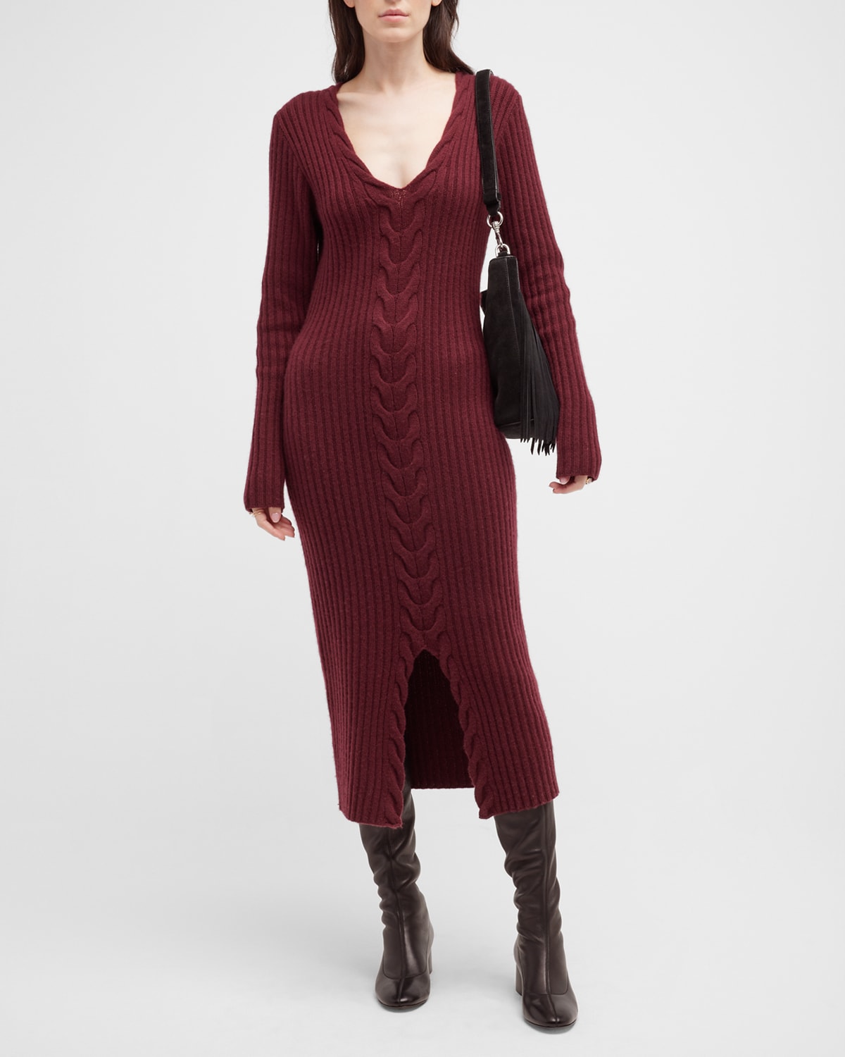 Autumn Cashmere Short Sleeve Midi Dress - Navy