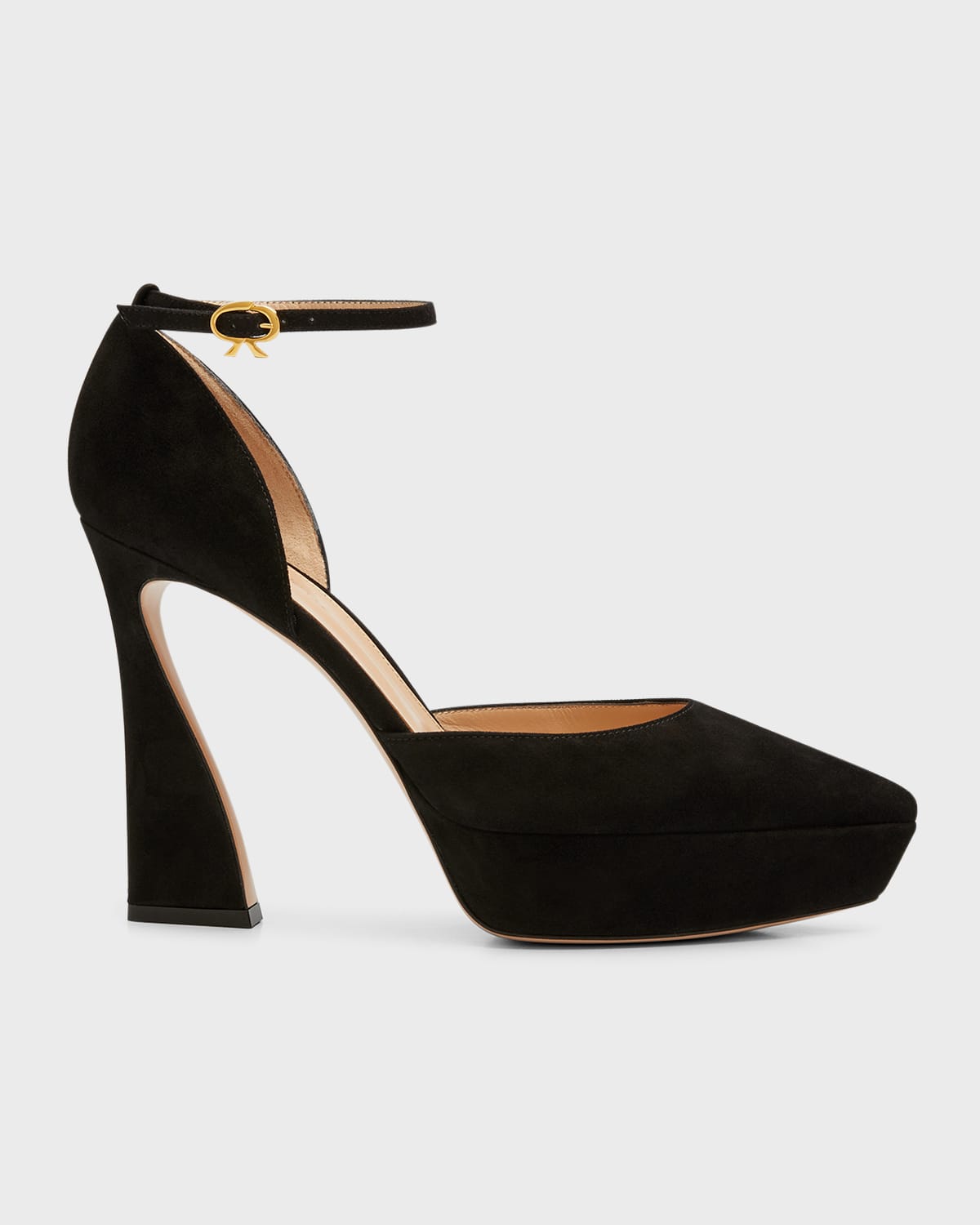 Gianvito Rossi Camoscio Ankle-Strap Pumps | Neiman Marcus