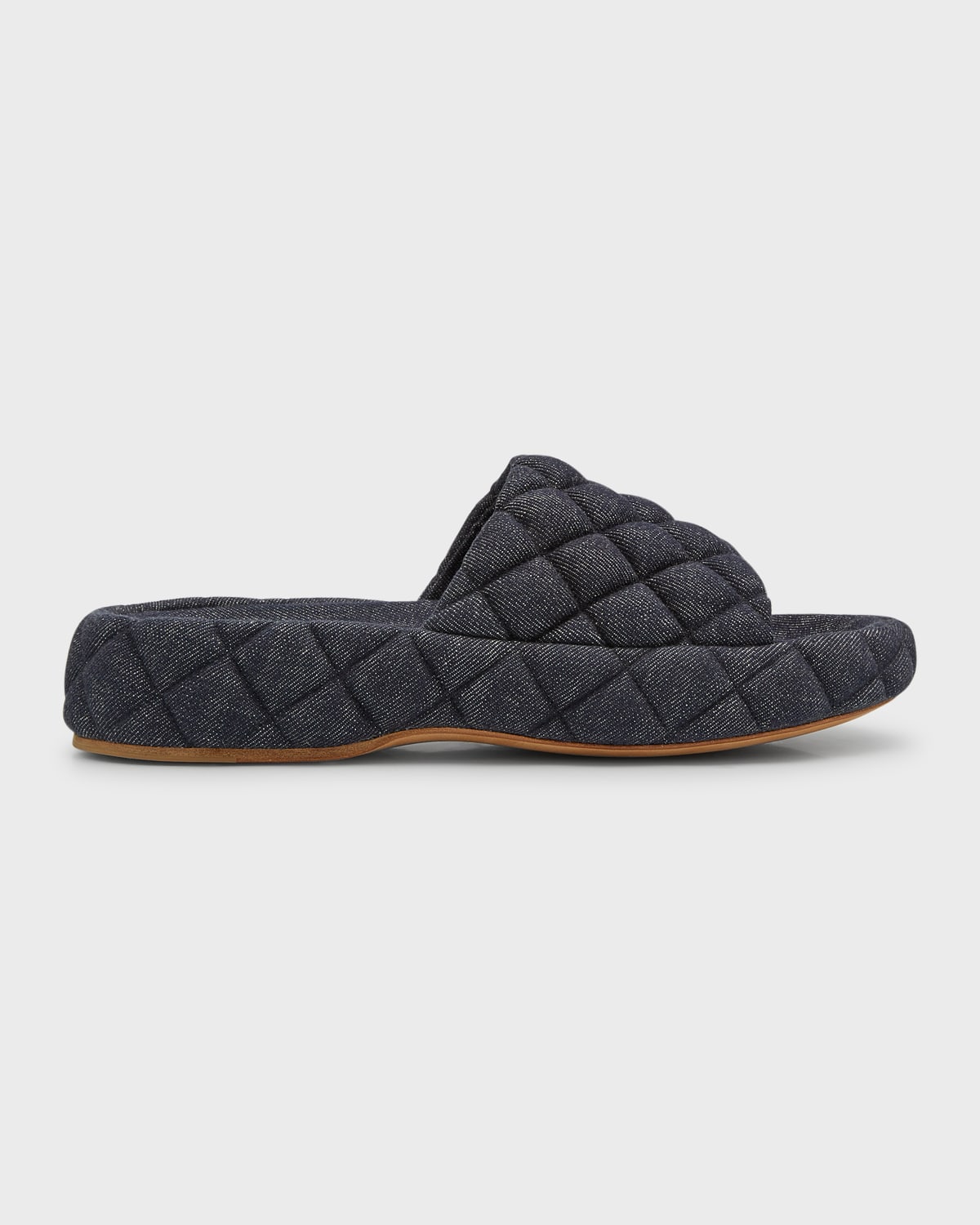 Bottega Veneta Matelasse Quilted Denim Mule Sandals | Neiman Marcus