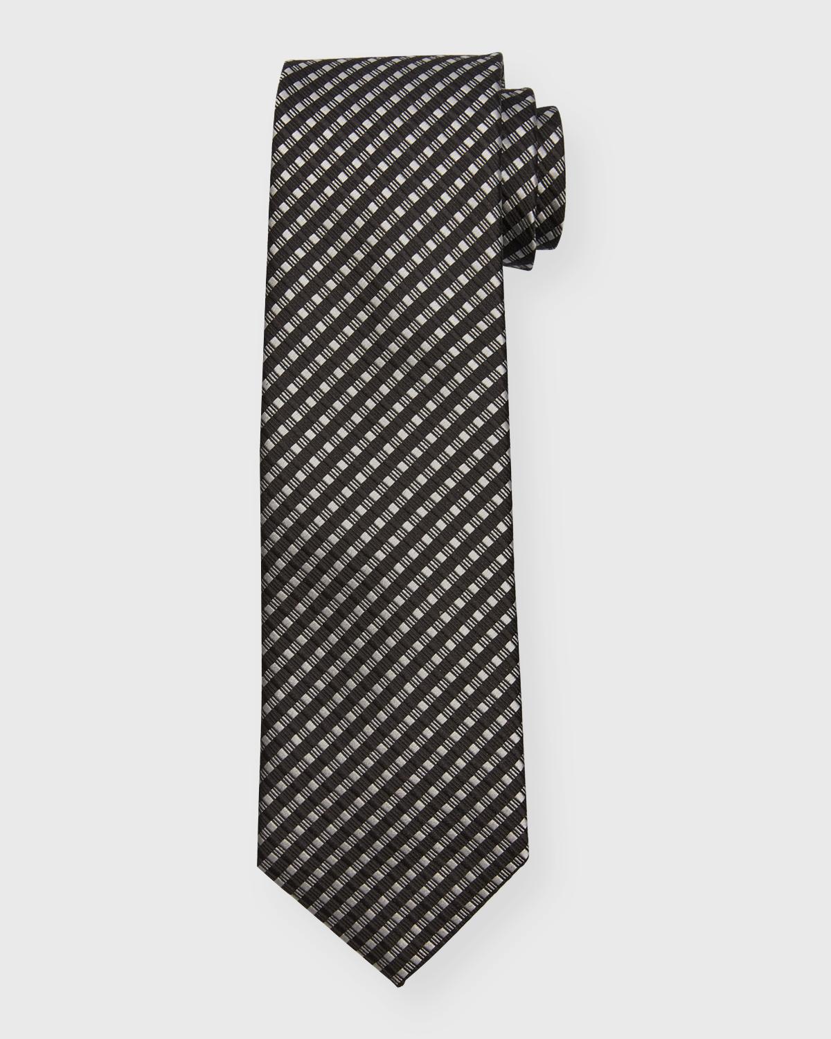 Fashion Habitat Men's Jacquard Stripe Satin Silk Blend Tie - Multicolored Striped Office Gift