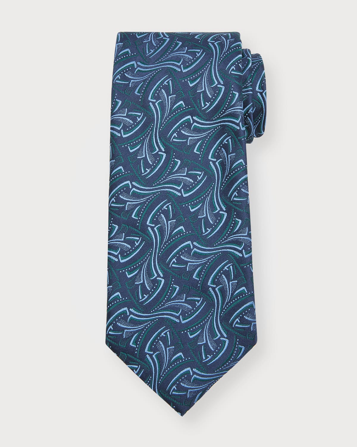 Charvet Men's Medallion Jacquard Silk Tie Neiman Marcus