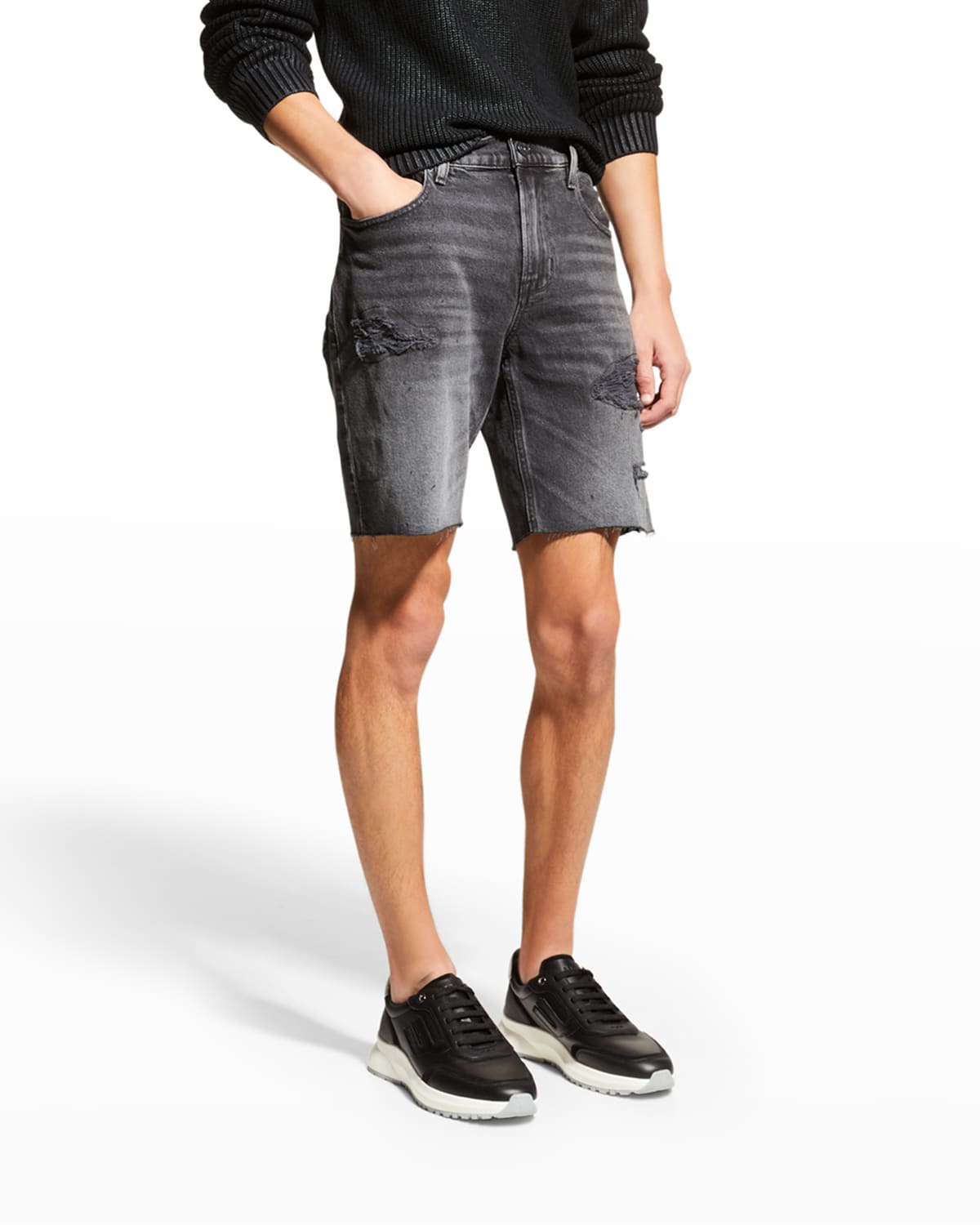 monfrere Men's Henry Distressed Denim Shorts Neiman Marcus