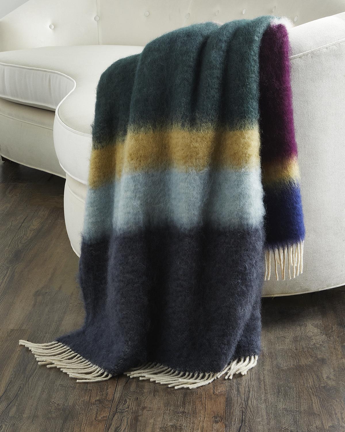 Mantas Ezcaray Matisse Colorblock Mohair-Blend Throw | Neiman Marcus