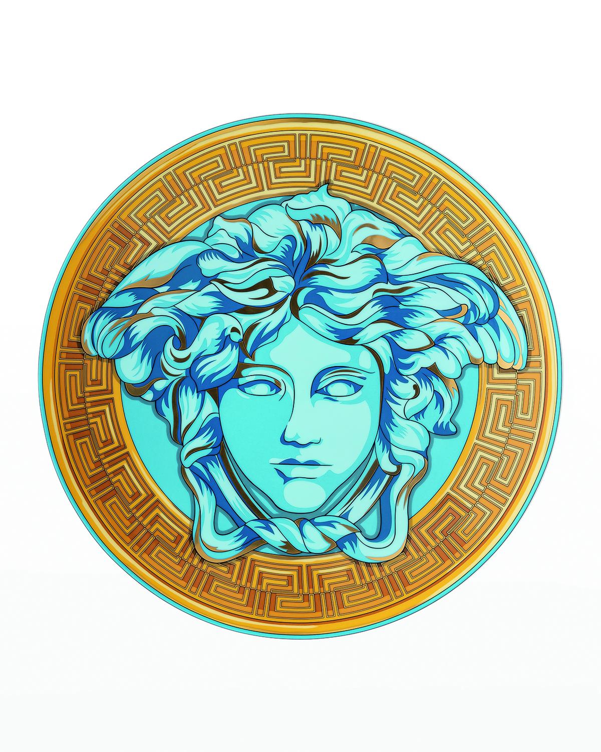 Versace Medusa Amplified Blue Coin Tea Cup and Saucer | Neiman Marcus