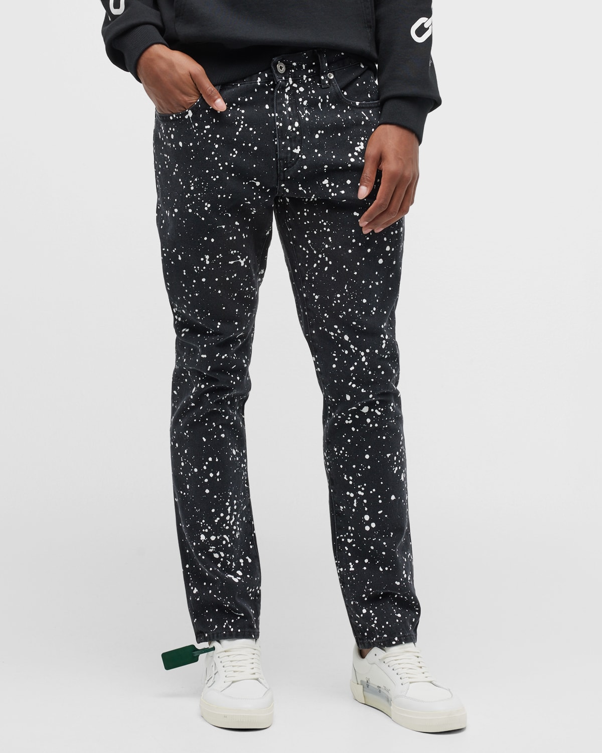 PURPLE Men's Colorblock PaintSplatter Jeans Neiman Marcus