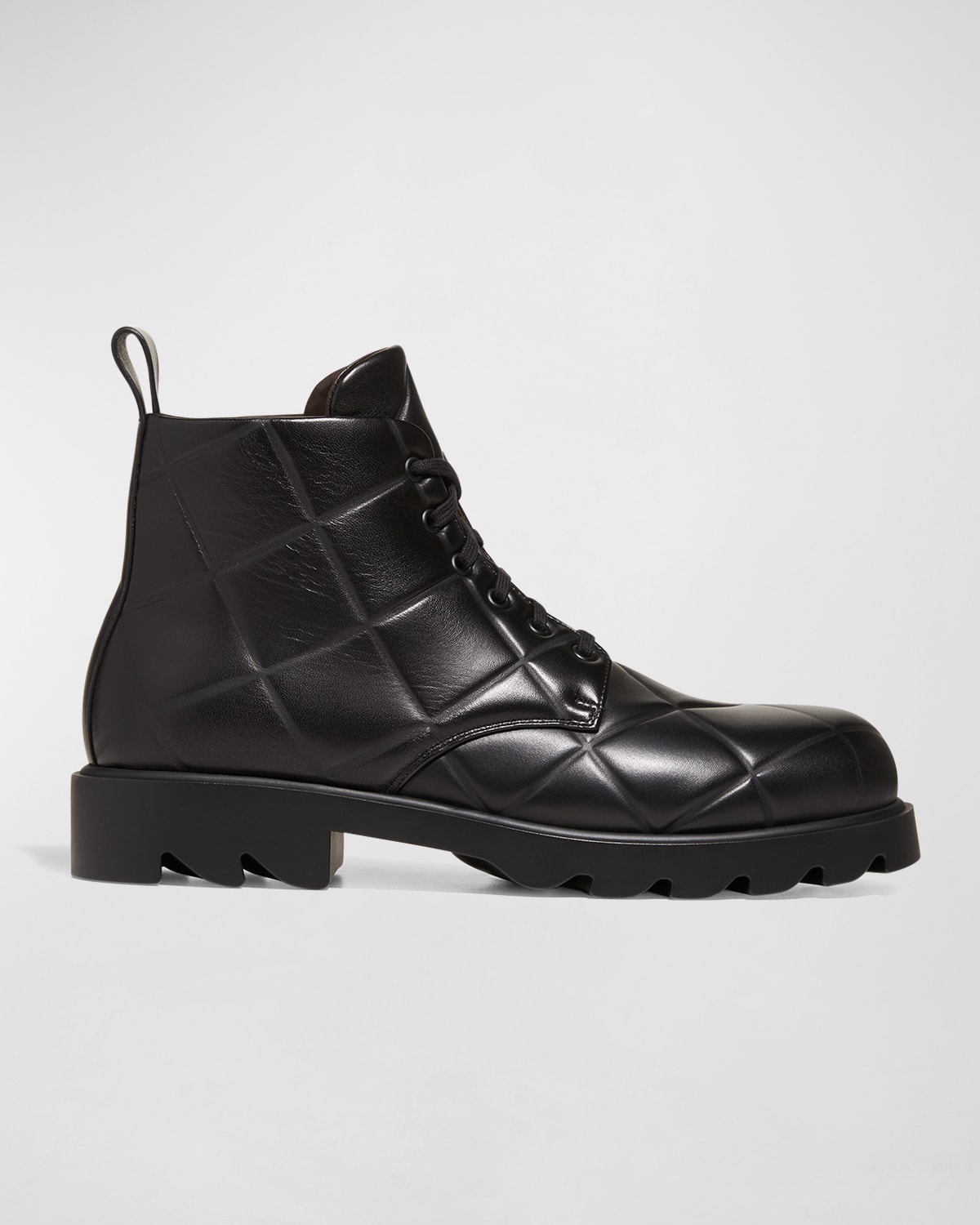 Versace Men's Greca-Sole Leather Combat Boots | Neiman Marcus