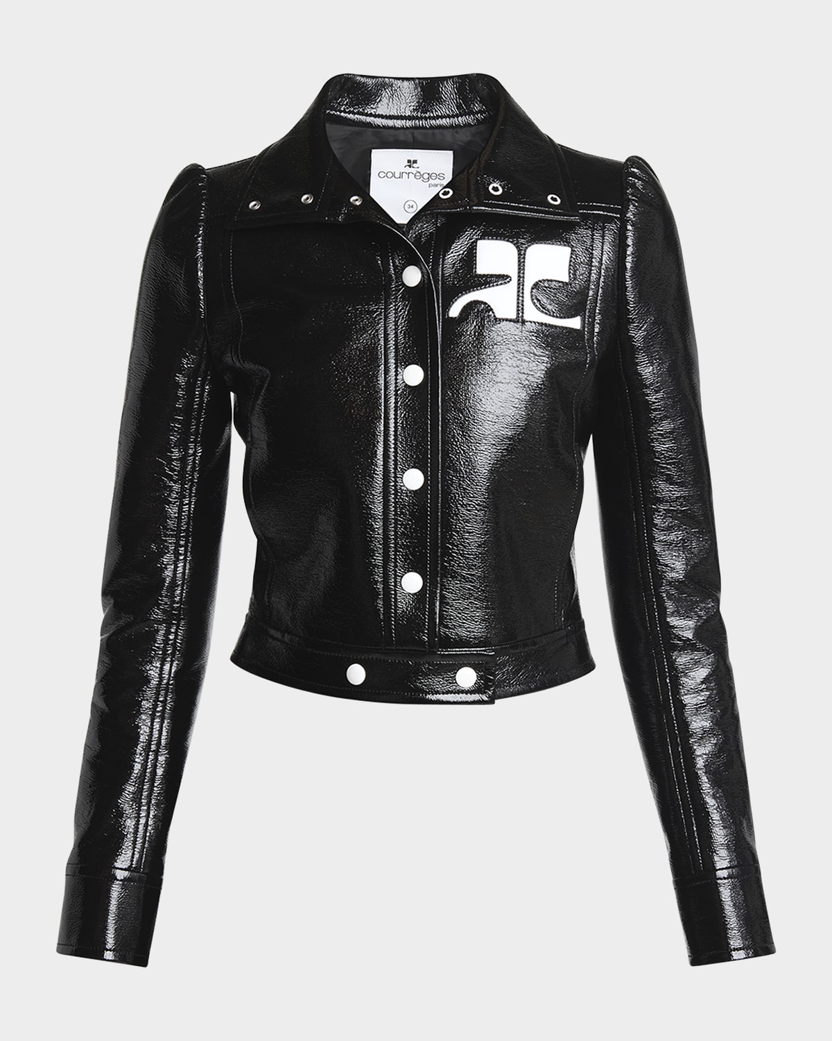 Textured Vinyl Crop Jacket | Neiman Marcus