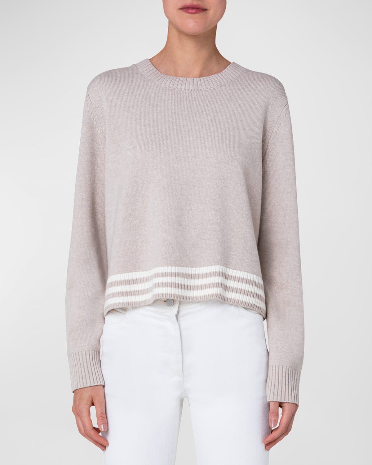 Akris punto Cashmere Blend Intarsia Knit Sweater Neiman Marcus