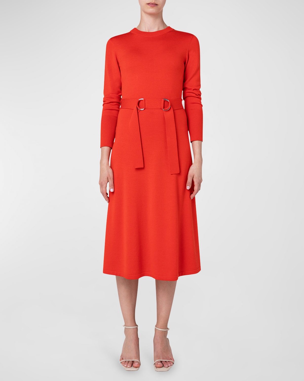 Akris punto Ribbed Wool Sweater Dress Neiman Marcus