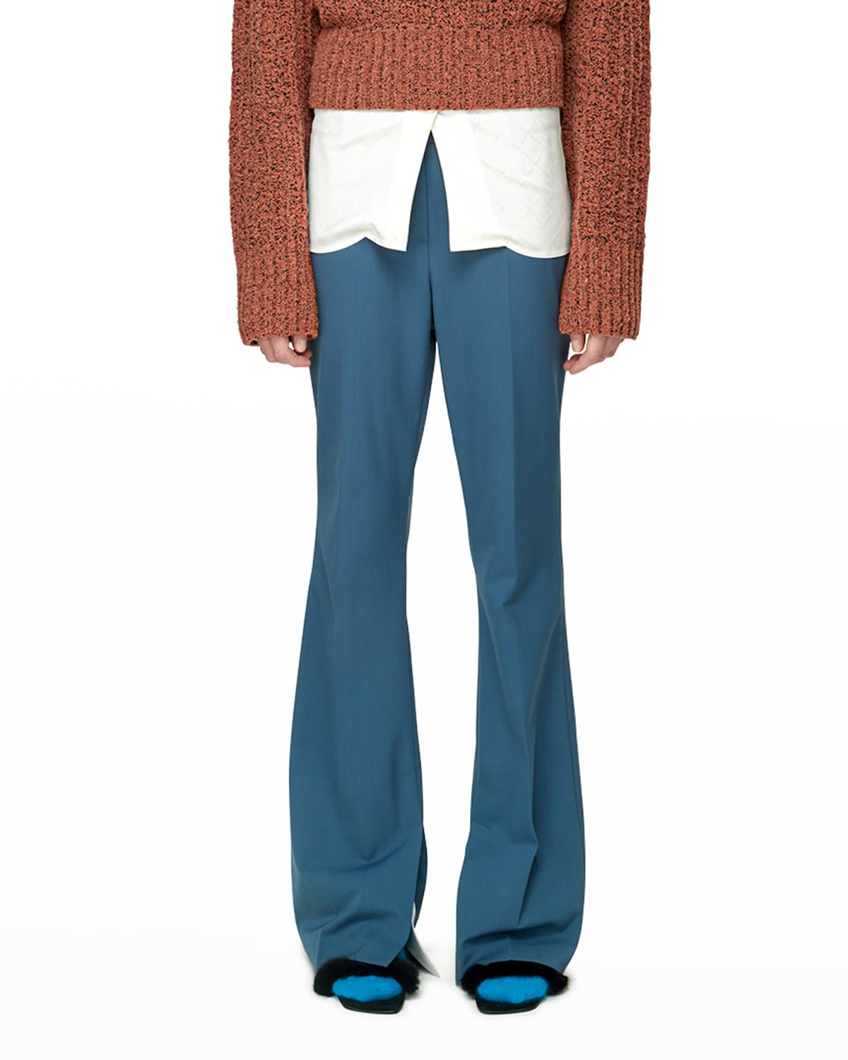 bootcut leather trousers