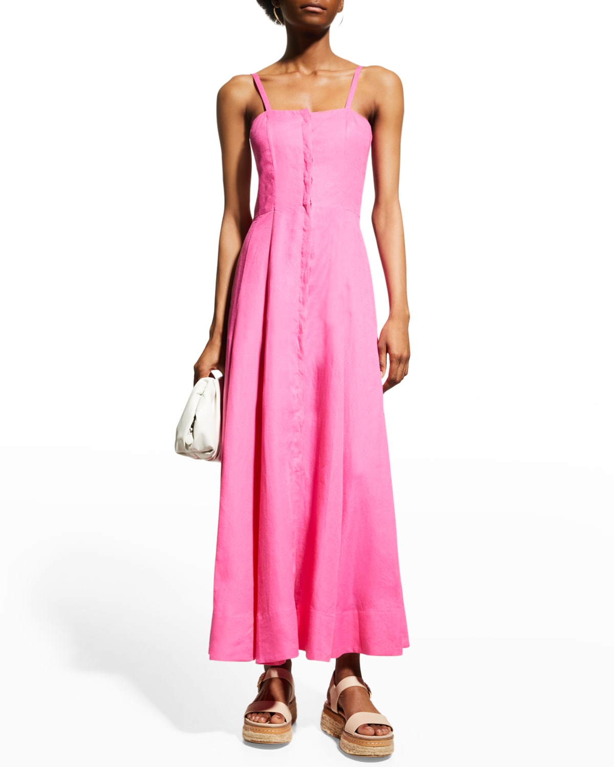 Gabriela Hearst Margritte Button-Front Linen Maxi Dress | Neiman Marcus