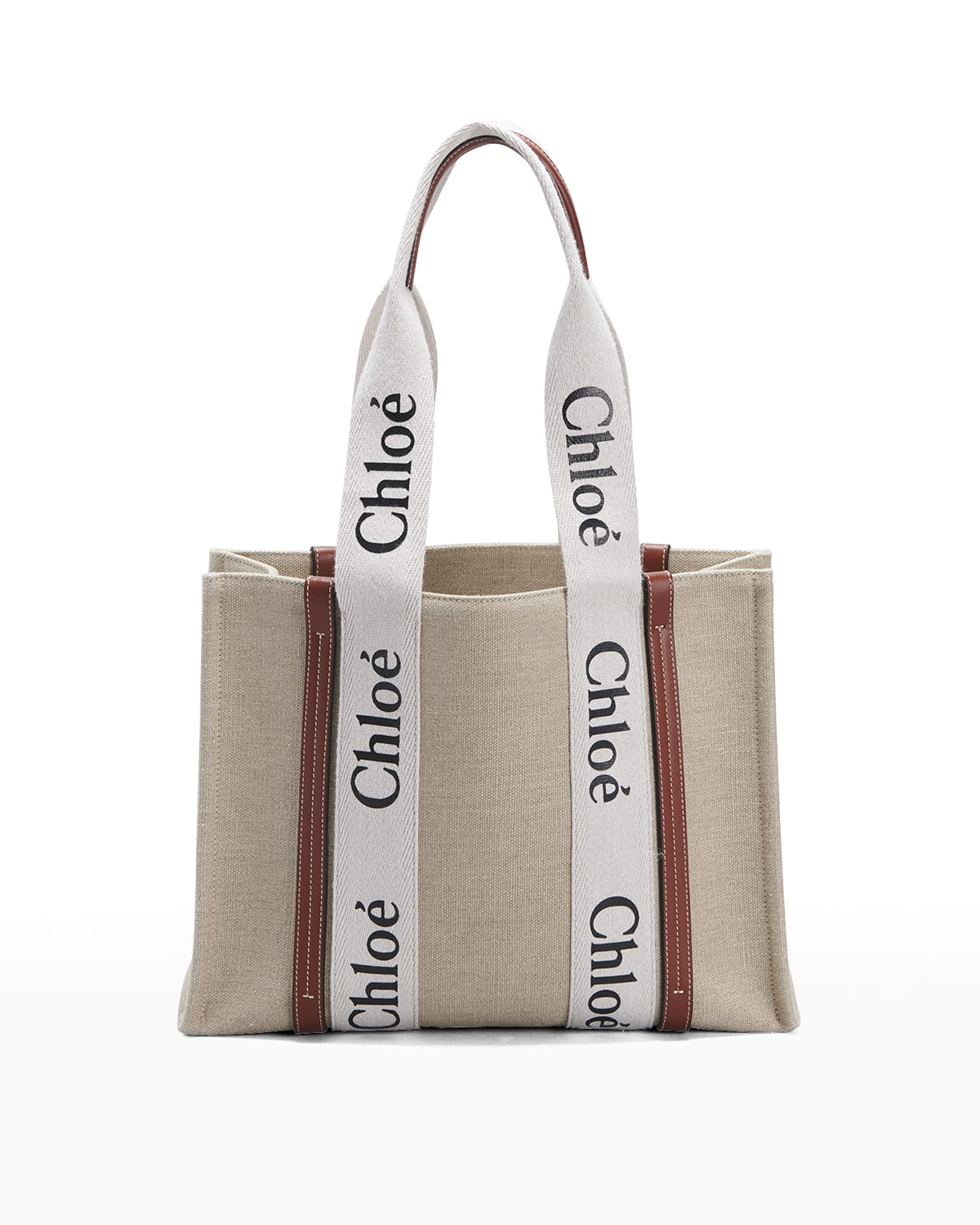 Chloe Woody Logo Embroidered Webbing Tote Bag | Neiman Marcus