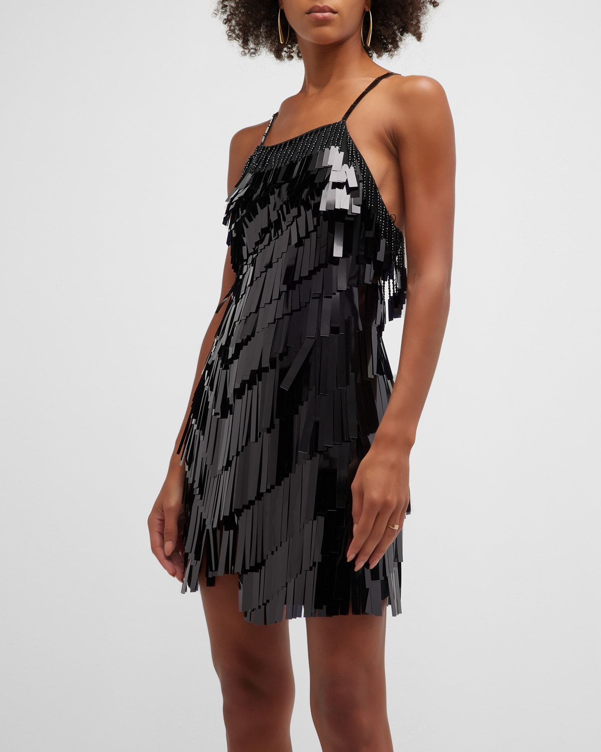 The Attico Allium Sequin Halter Mini Dress Neiman Marcus