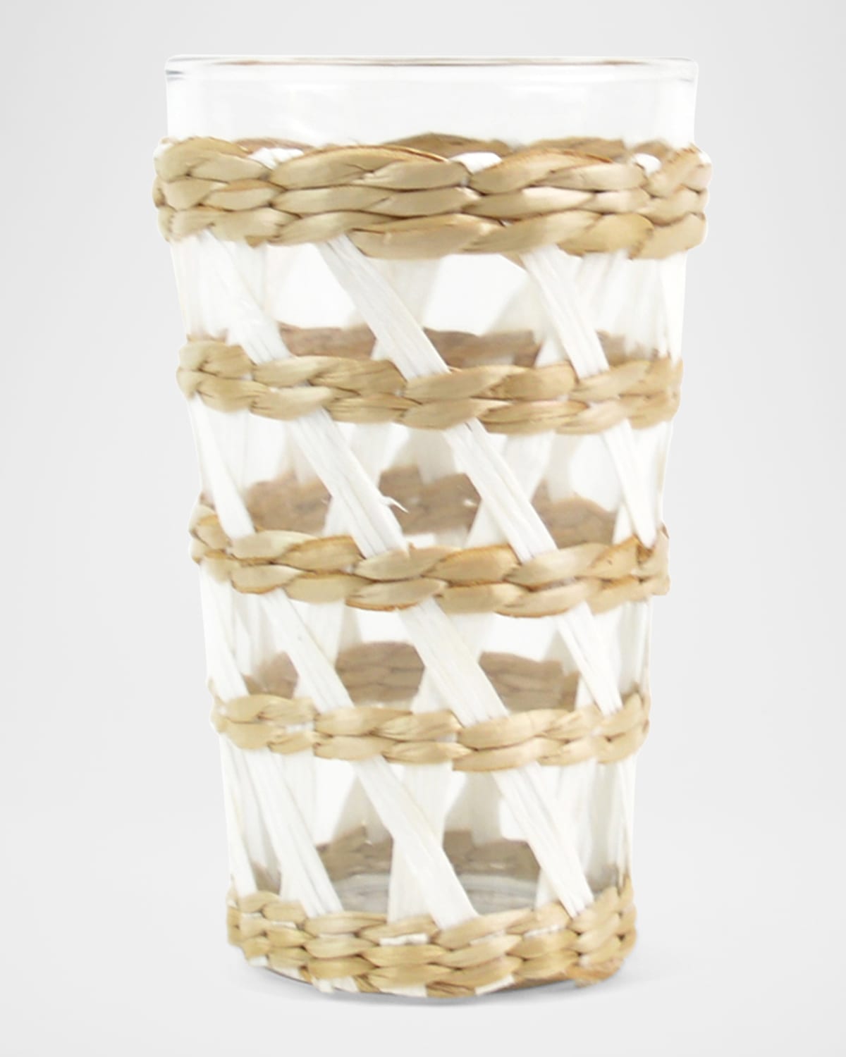 8 Oak Lane White Rattan Old-Fashioned Glasses, Set of 4 | Neiman Marcus