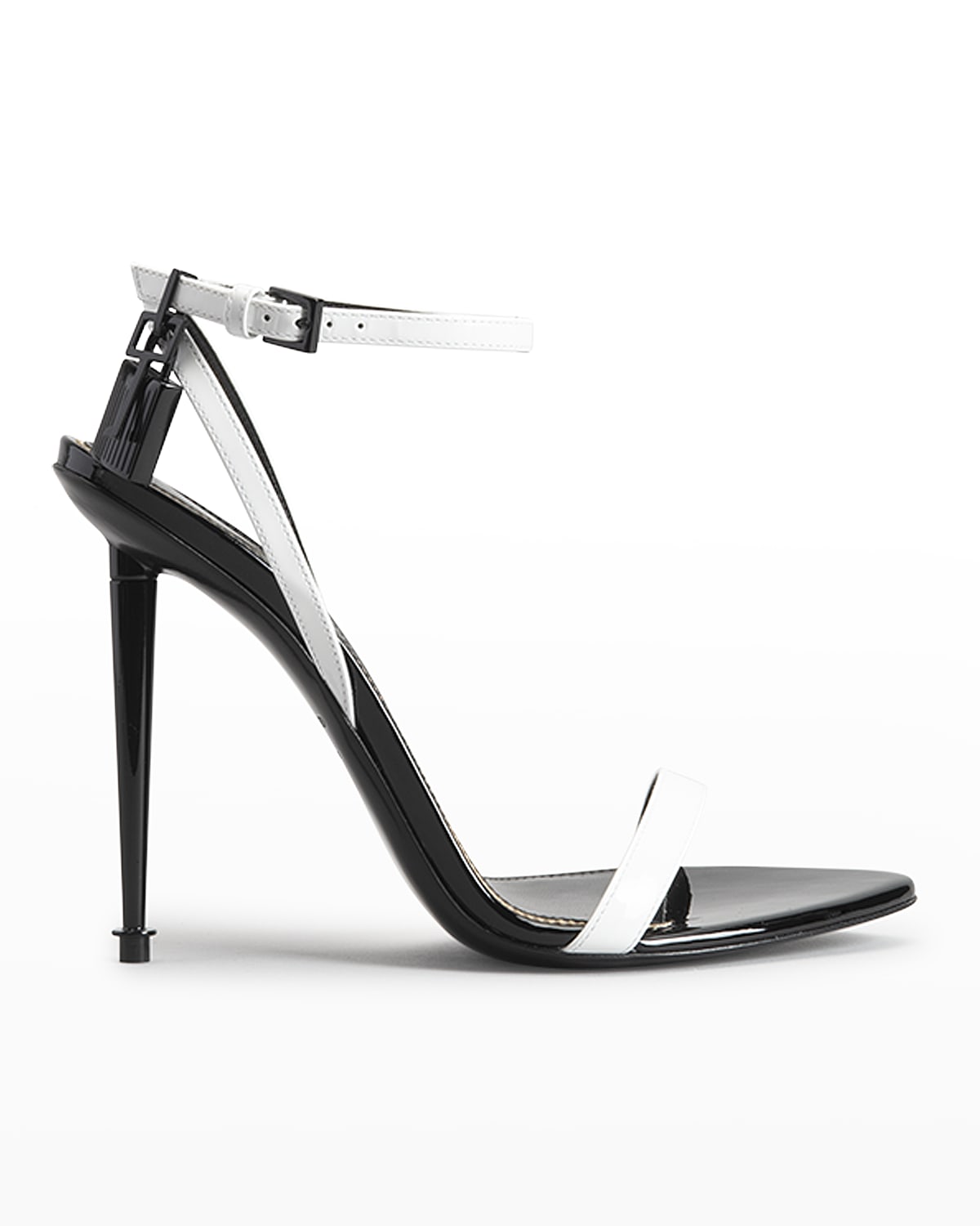 TOM FORD Lock Metallic Ankle-Strap Sandals | Neiman Marcus