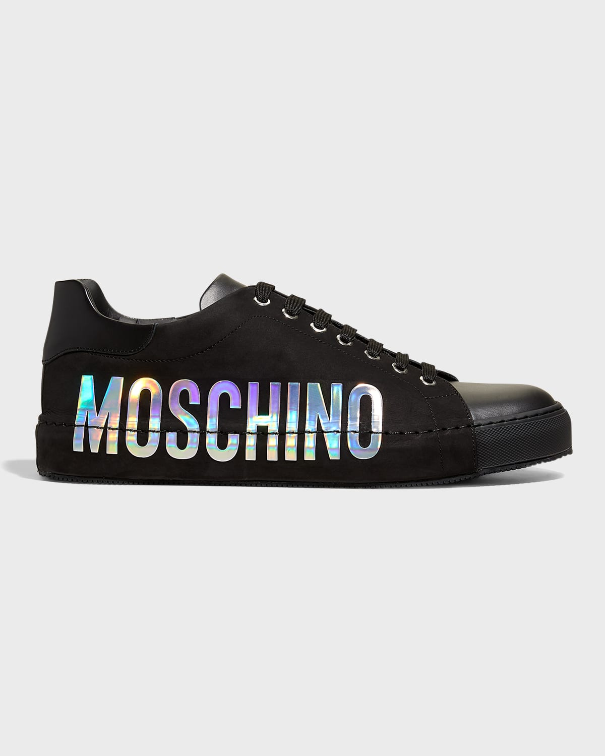 Moschino Men's Maxilogo Leather Low-Top Sneakers | Neiman Marcus