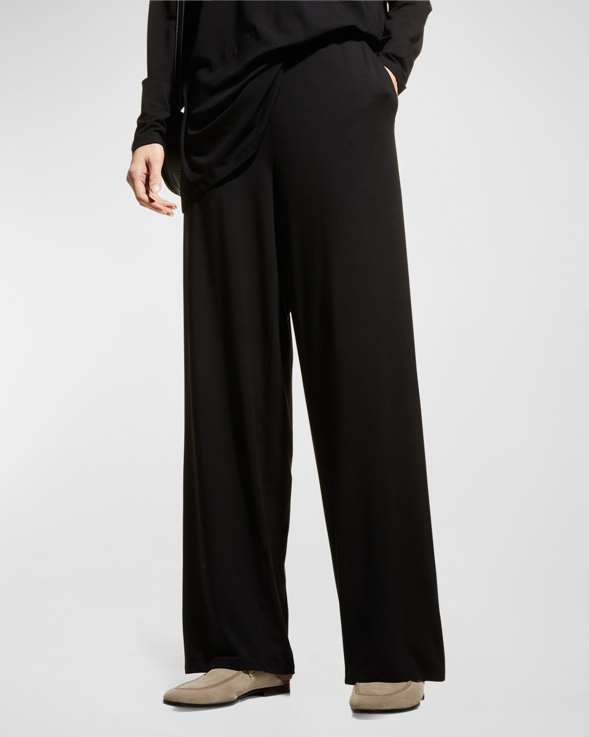 Eileen Fisher Cropped Jersey Knit StraightLeg Pants Neiman Marcus