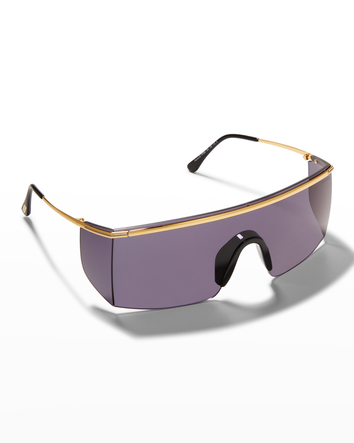 Gucci Men's FlatTop Metal Shield Sunglasses Neiman Marcus