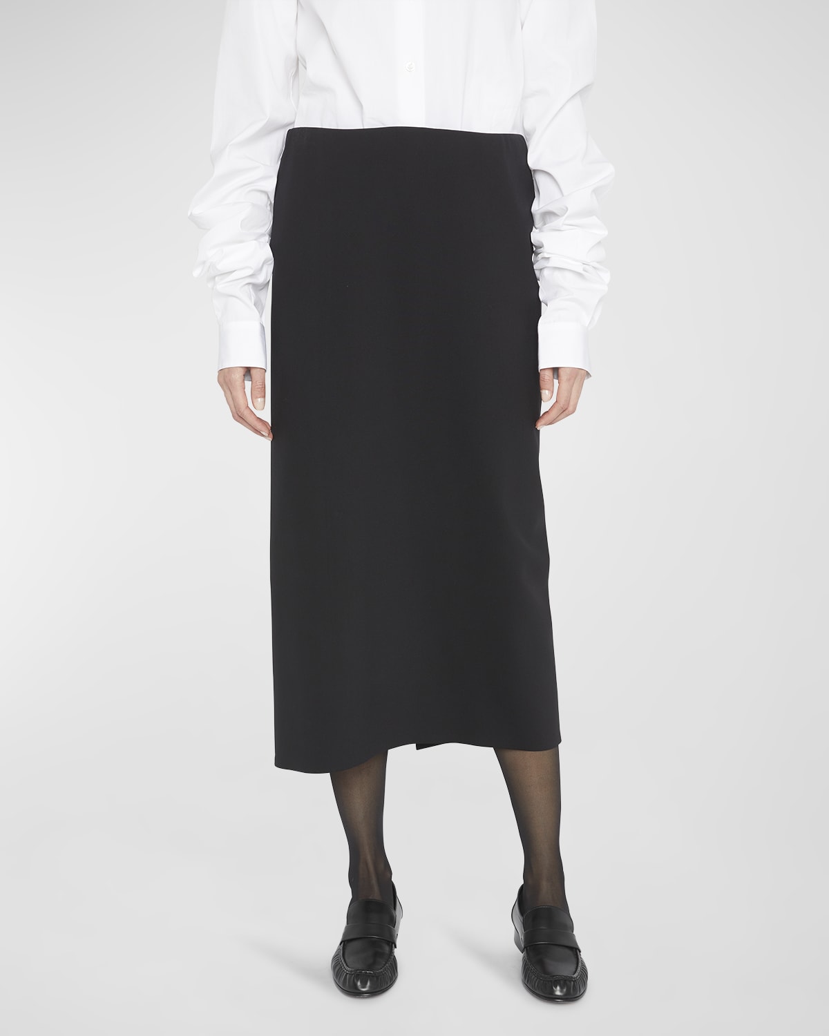 Toteme Crinkled Silk Midi Skirt | Neiman Marcus