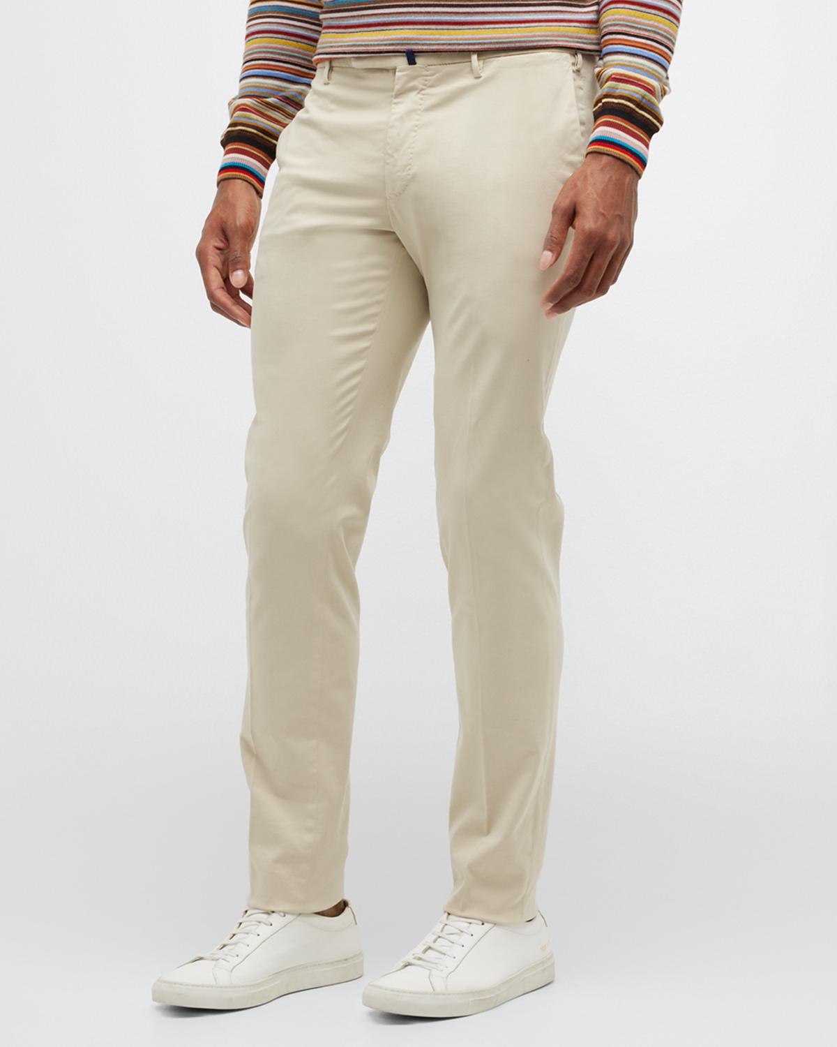 Incotex Men's Solid Stretch Cotton Trousers | Neiman Marcus