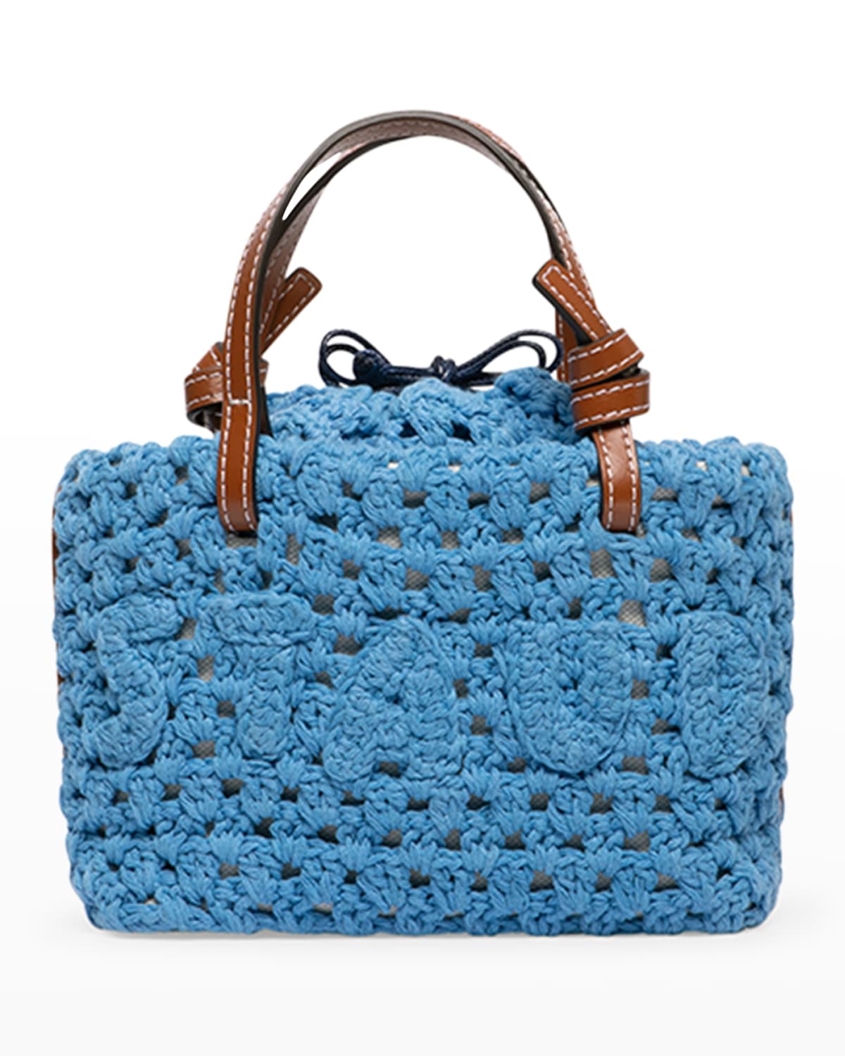 Staud Ria Logo Crochet Top-Handle Bag | Neiman Marcus