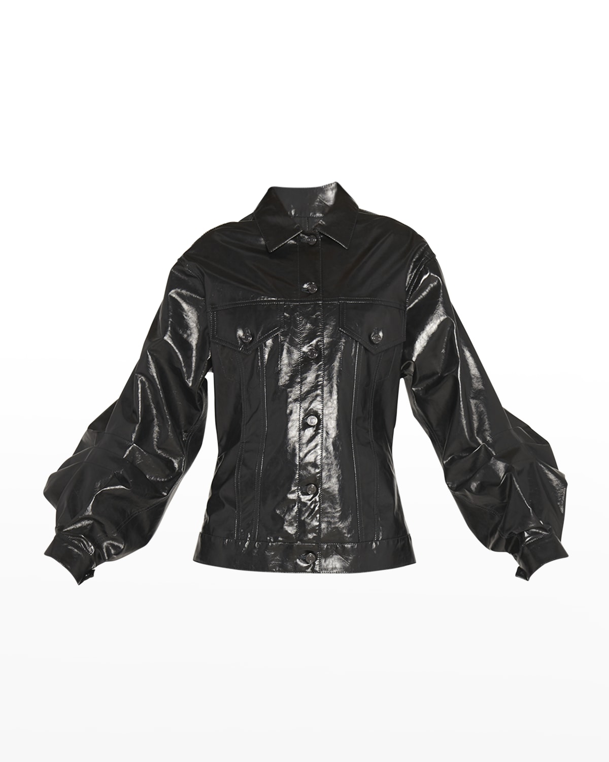 TOM FORD Mixed-Media Leather Jean Jacket | Neiman Marcus