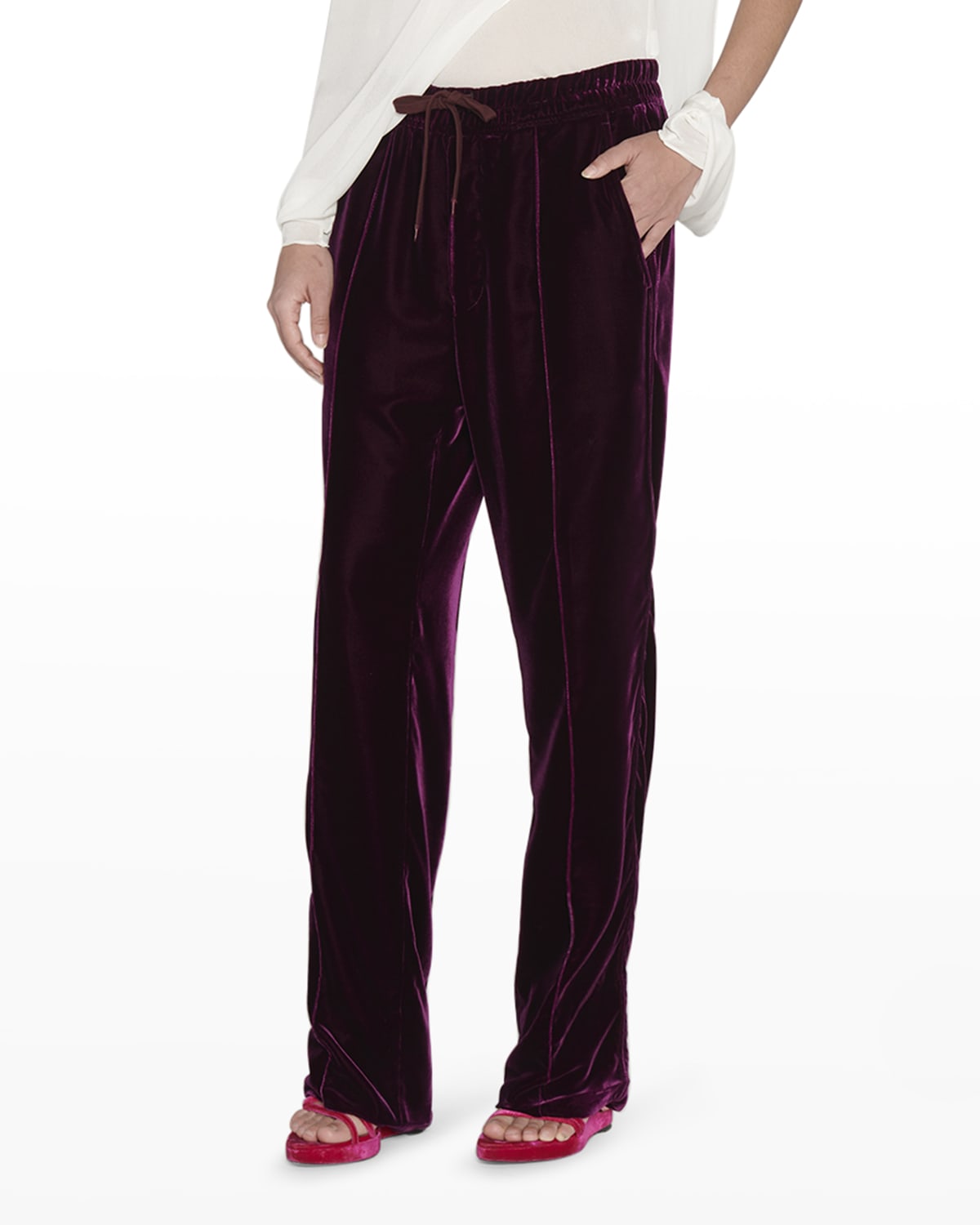 velvet straight leg joggers