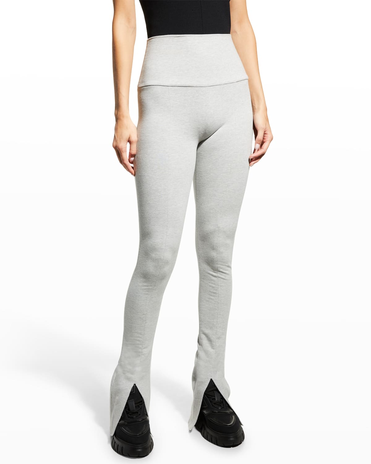 Norma Kamali Active Snap Ribbon Spat HighRise Leggings Neiman Marcus