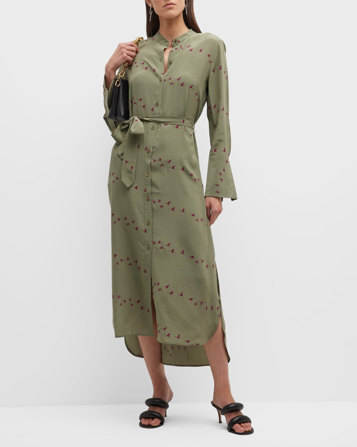 Equipment Didier Printed Silk Midi Dress Neiman Marcus