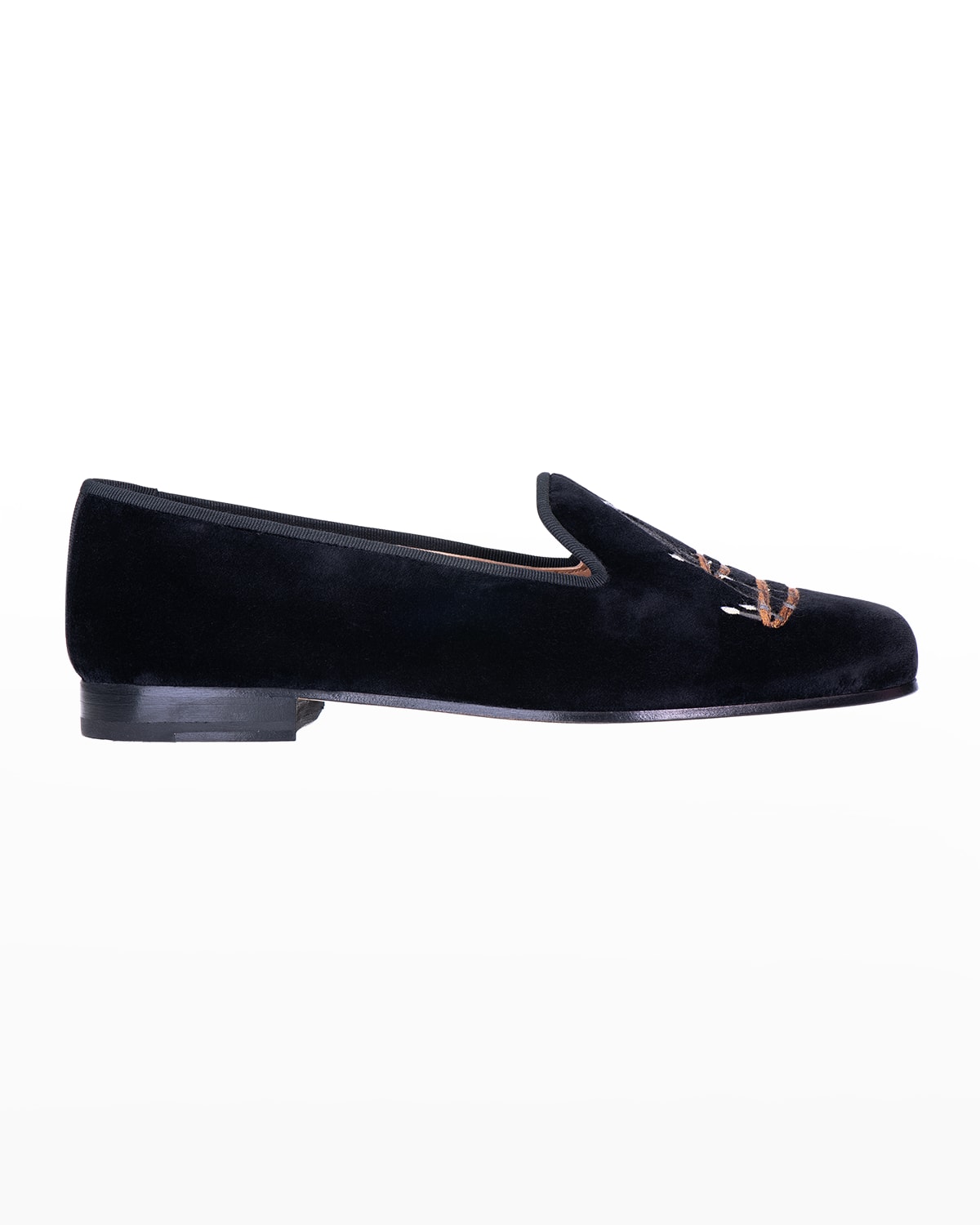 Ralph Lauren Collection Alonzo Velvet Embroidered Smoking Loafers ...