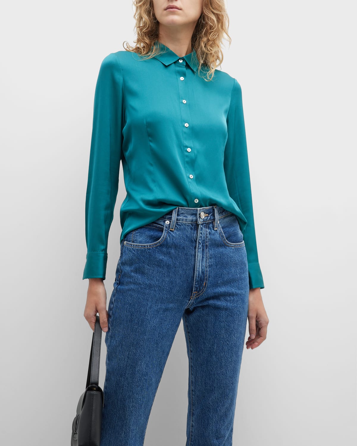 NOUVELLE SILK95FIVE Monte Carlo ButtonDown Silk Shirt Neiman Marcus