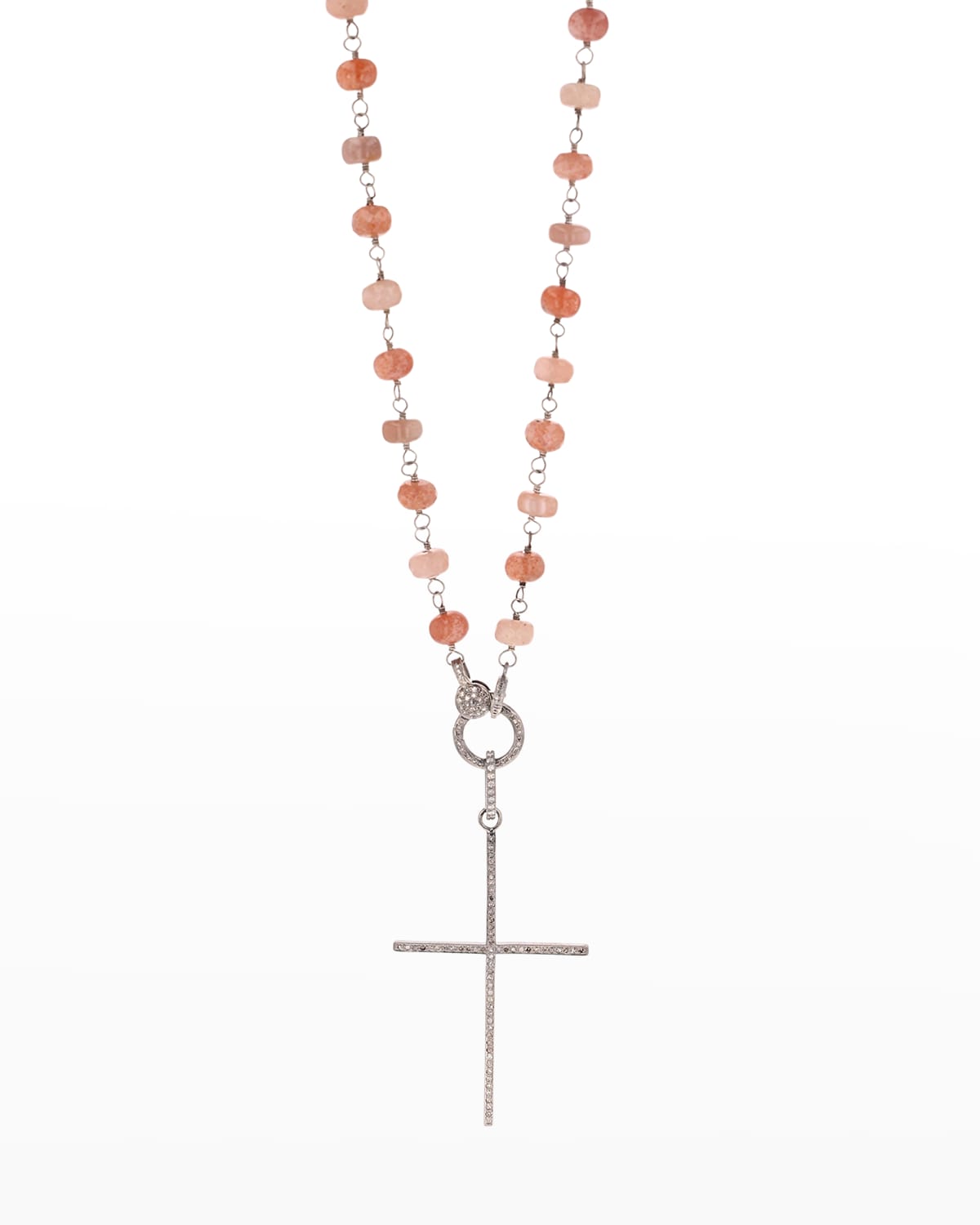 Sheryl Lowe GreenBlue Mix Wire Wrap Necklace with Diamond Pave